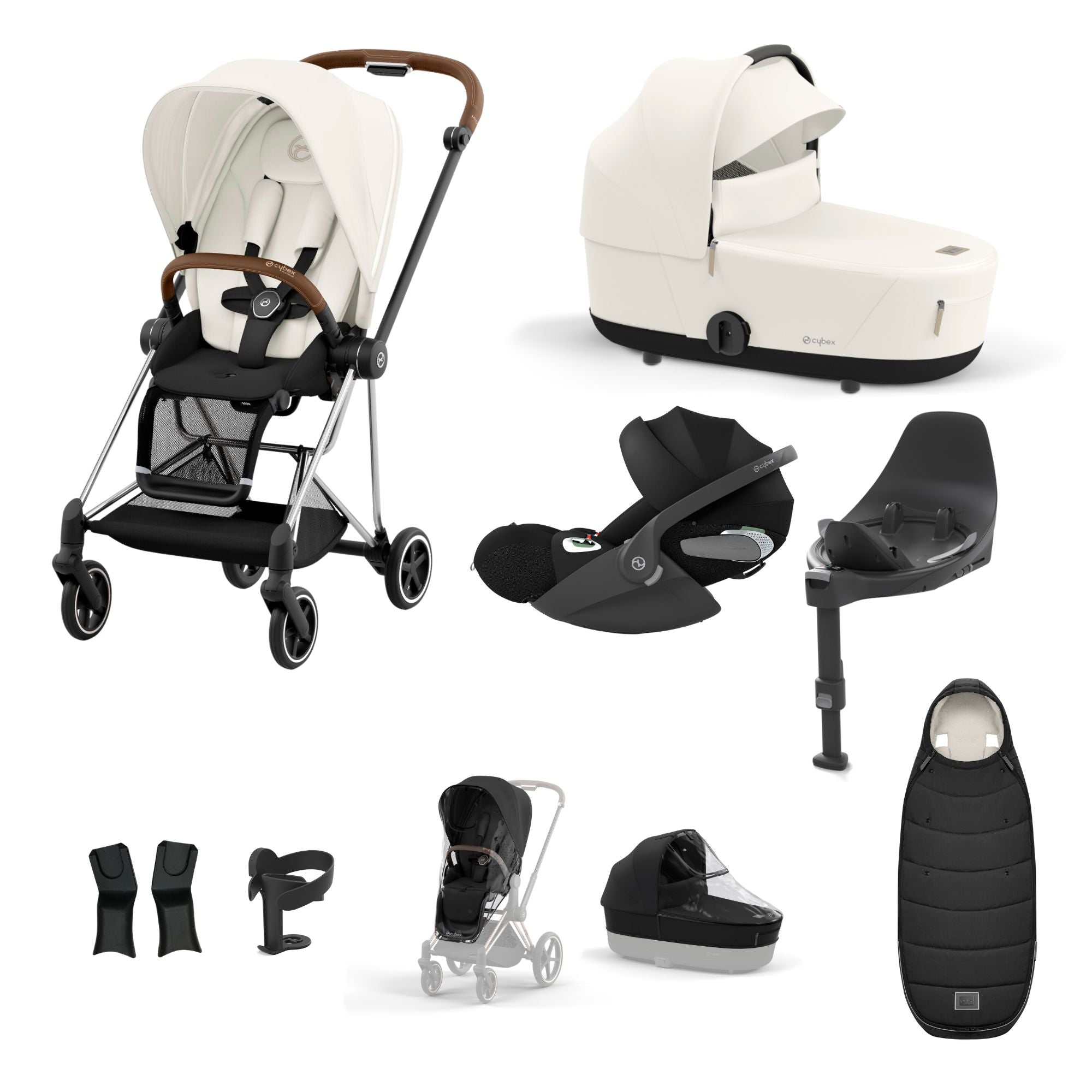 Cybex Mios with Cybex Cloud T i-size Travel System Bundle - Off White