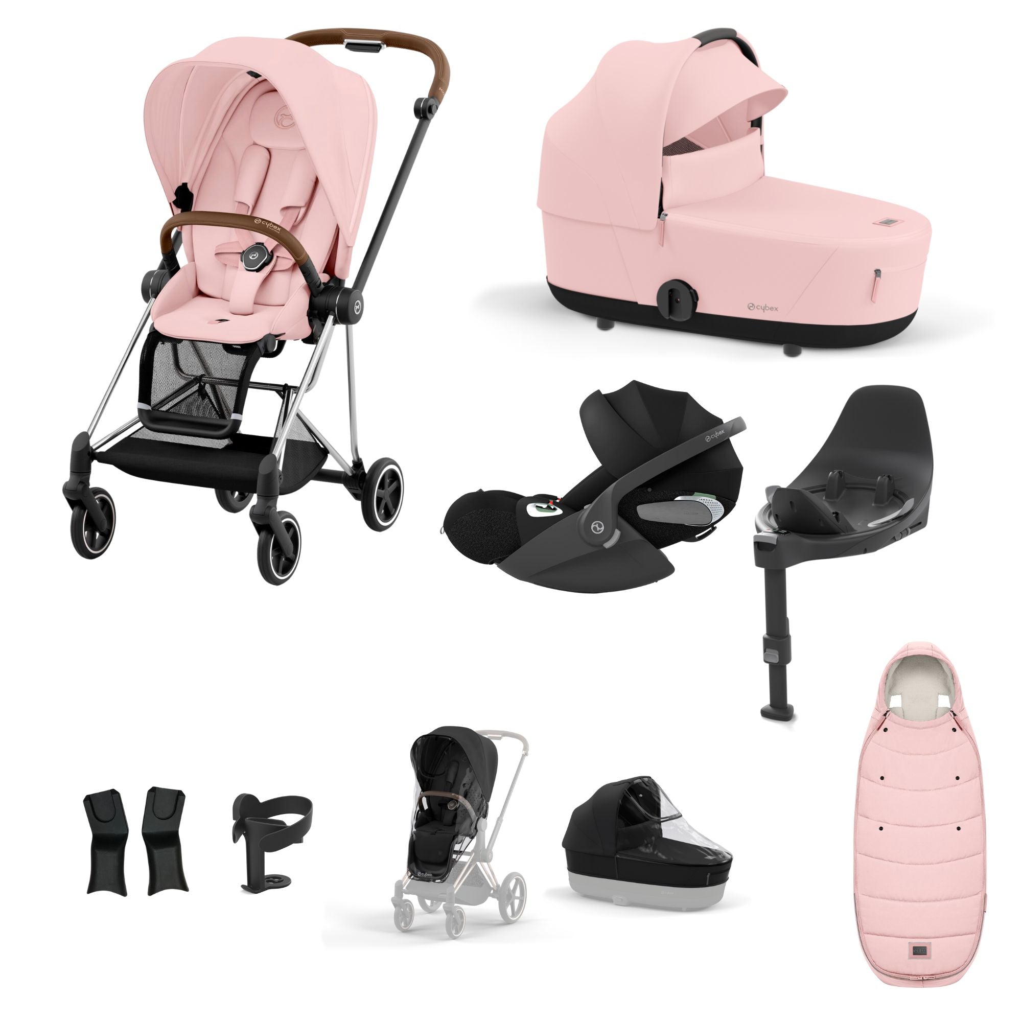Cybex Mios with Cybex Cloud T i-size Travel System Bundle - Peach Pink