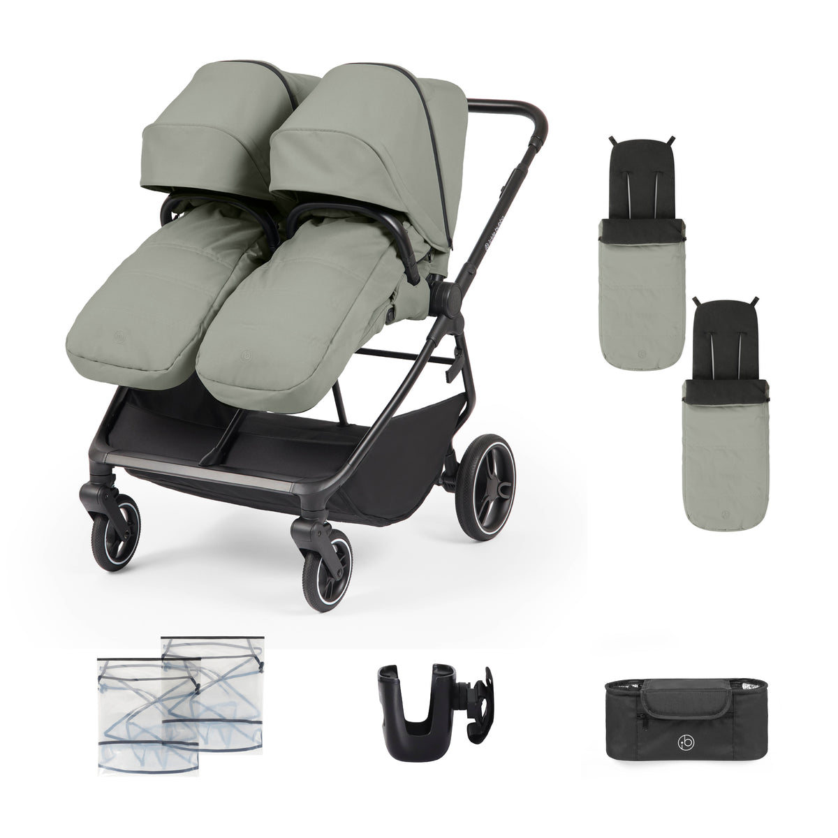 Ickle Bubba Altair Double Stroller - Laurel Green