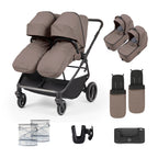 Ickle Bubba Altair Twin 17 piece Travel System with Avionaut Cosmo smart car seats and Orbit isofix bases - Mink
