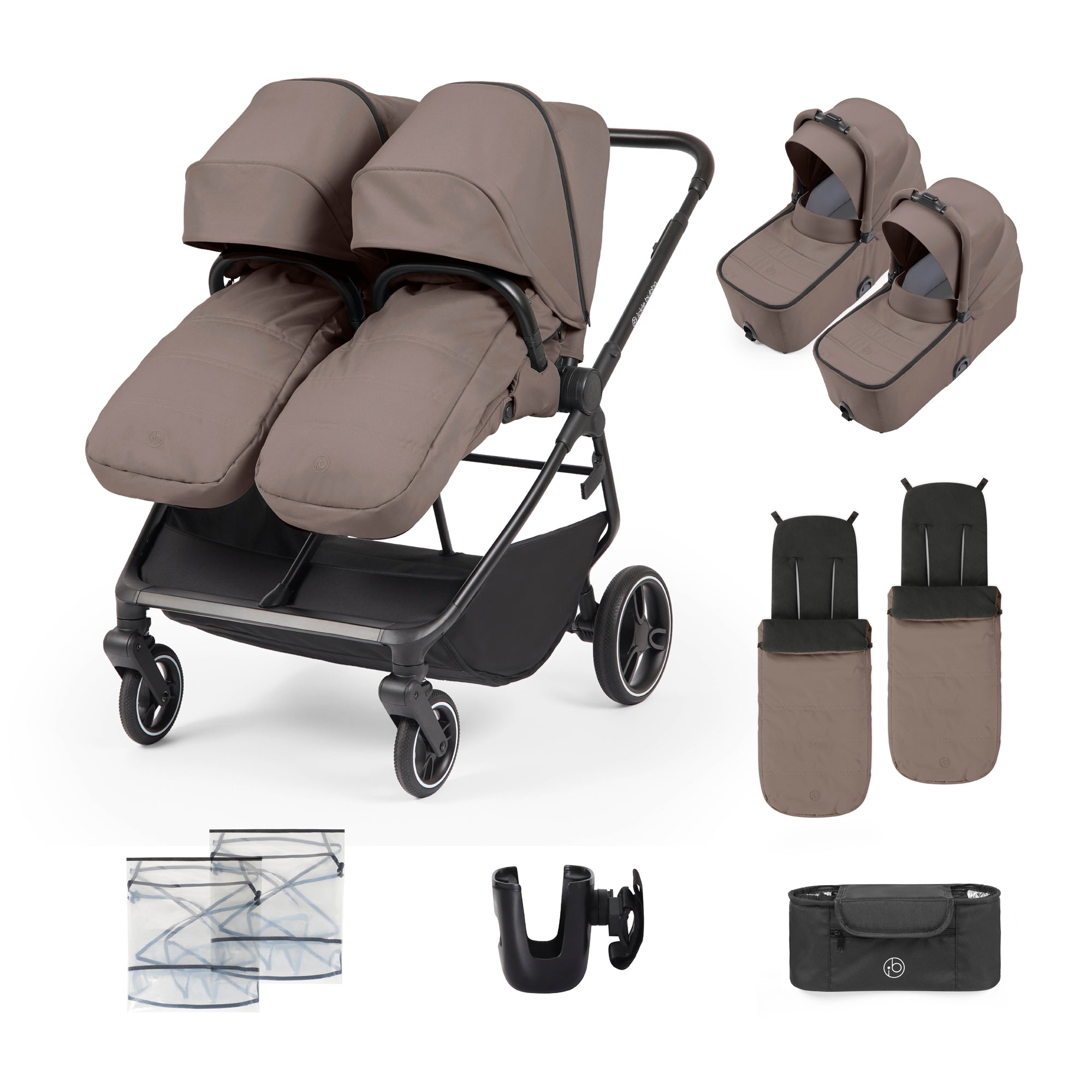 Ickle Bubba Altair Twin Stroller - Mink