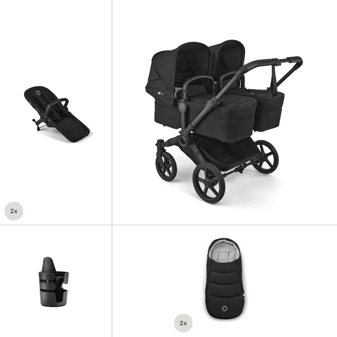 Bugaboo Donkey 6 Twin Essential Pushchair Bundle in Black