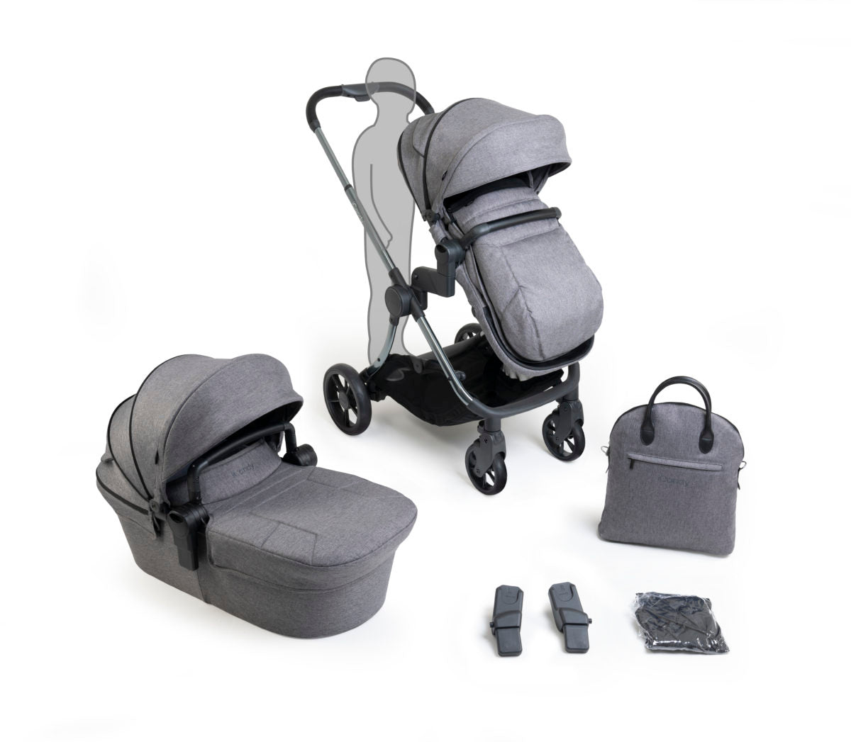 iCandy Lime carrycot and pushchair complete bundle - Charcoal