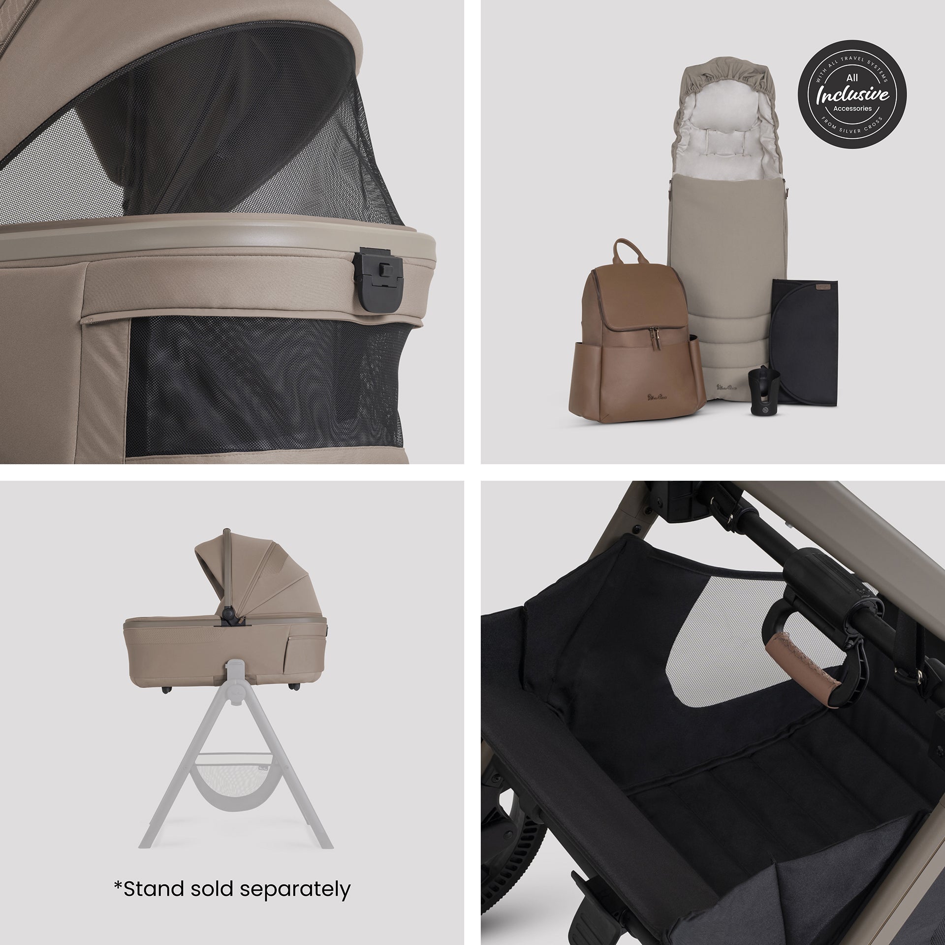 Silver Cross Cove 2 Ultimate Car Seat bundle in Champagne