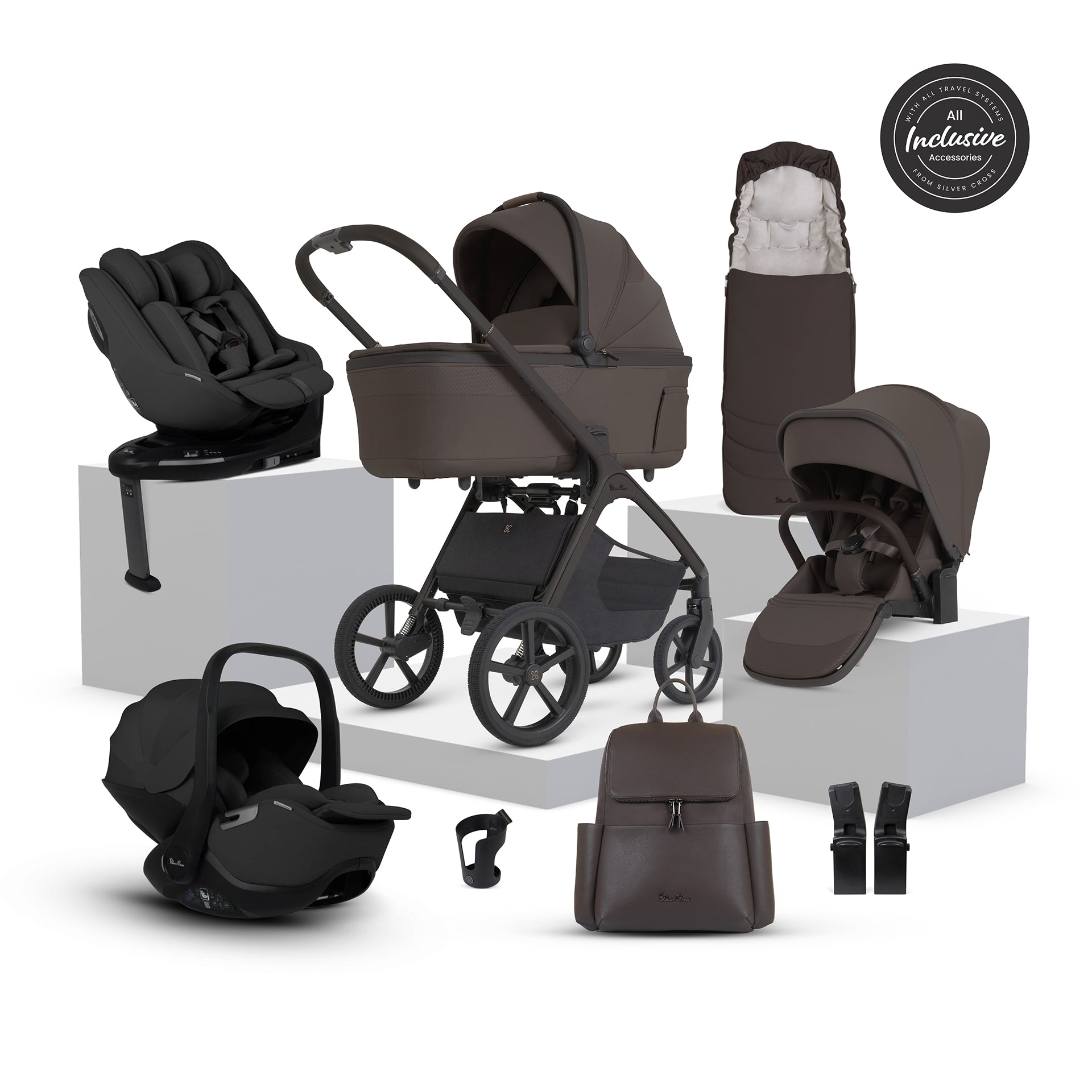 Silver Cross Cove 2 Ultimate 360 Family bundle in Chocolate