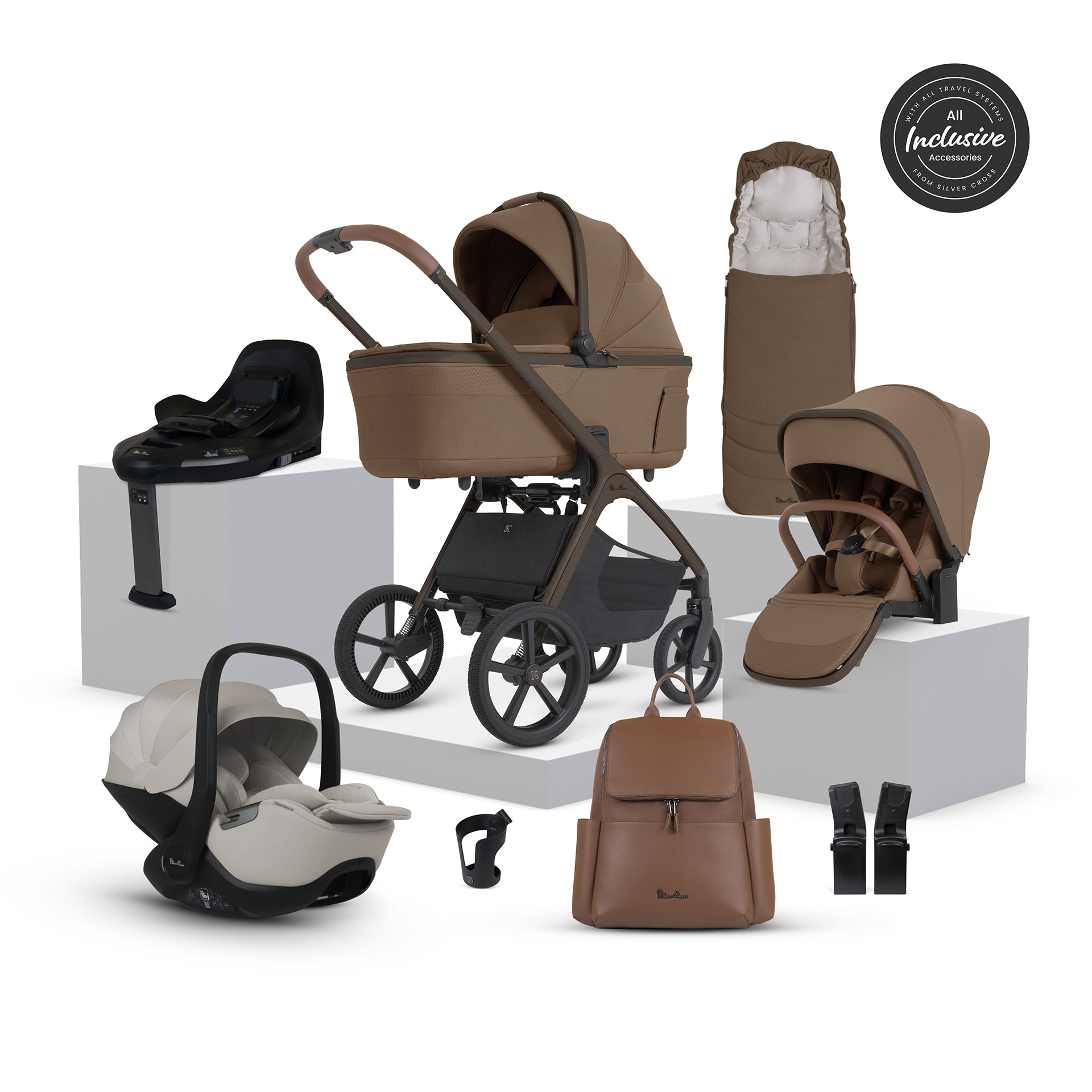 Silver Cross Cove 2 Ultimate Car Seat bundle in Maple