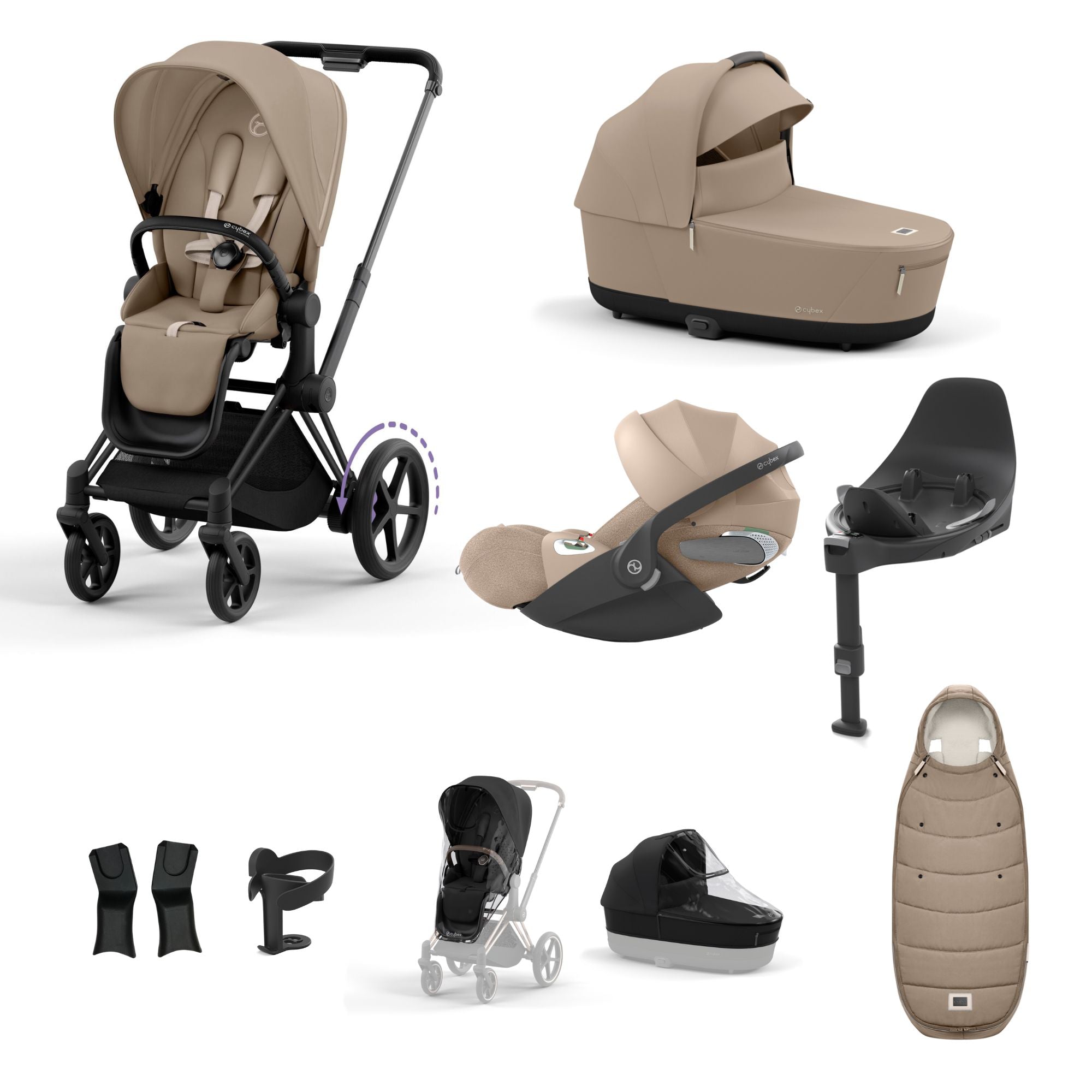 Cybex ePriam with Cloud T i-Size Travel System Bundle – Cosy Beige