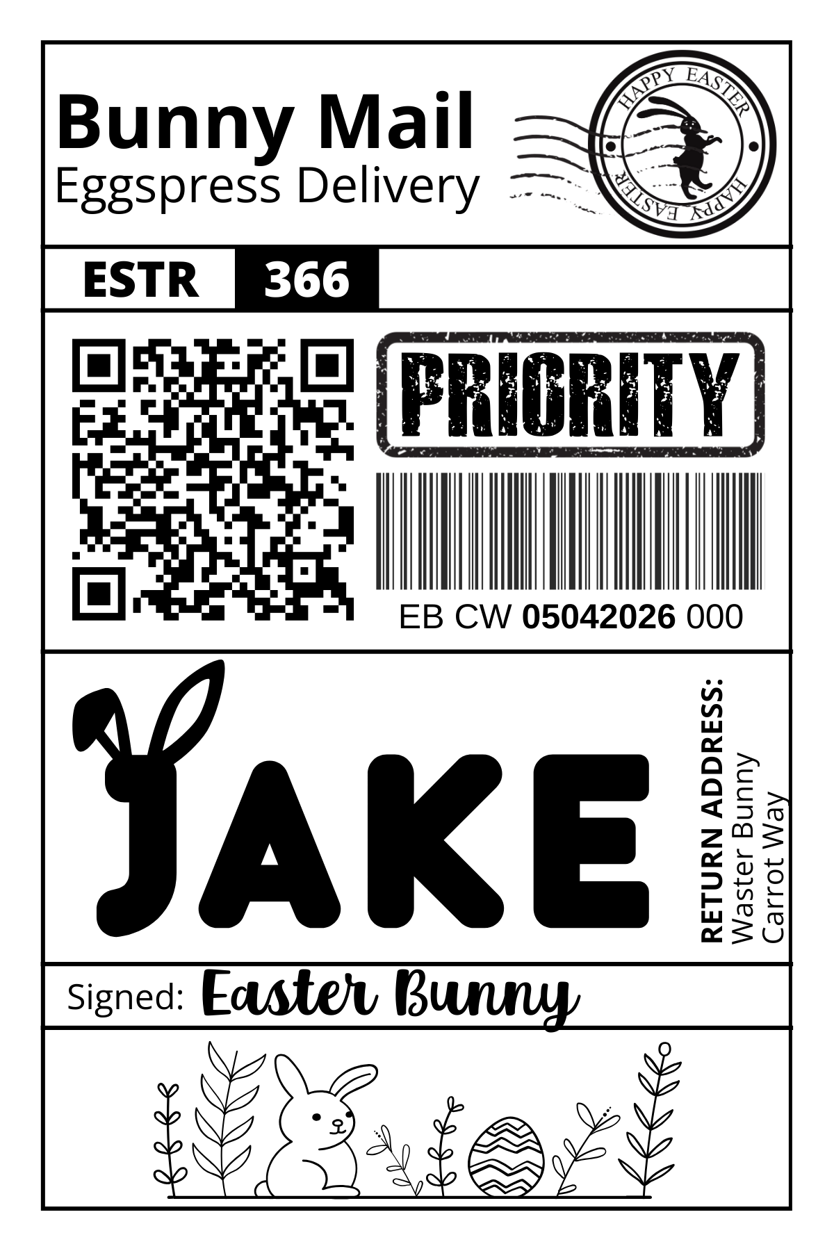 Personalised Easter Labels