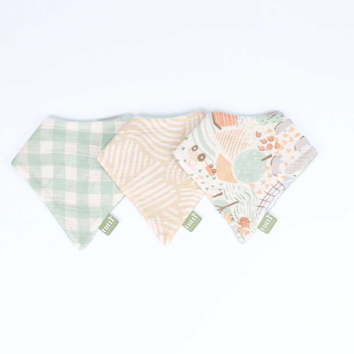 Tutti Bambini Muslin Bandana Bibs 3 Pack - Good Life