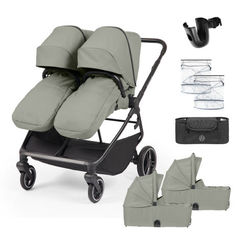 Ickle Bubba Altair Twin Stroller - Laurel Green