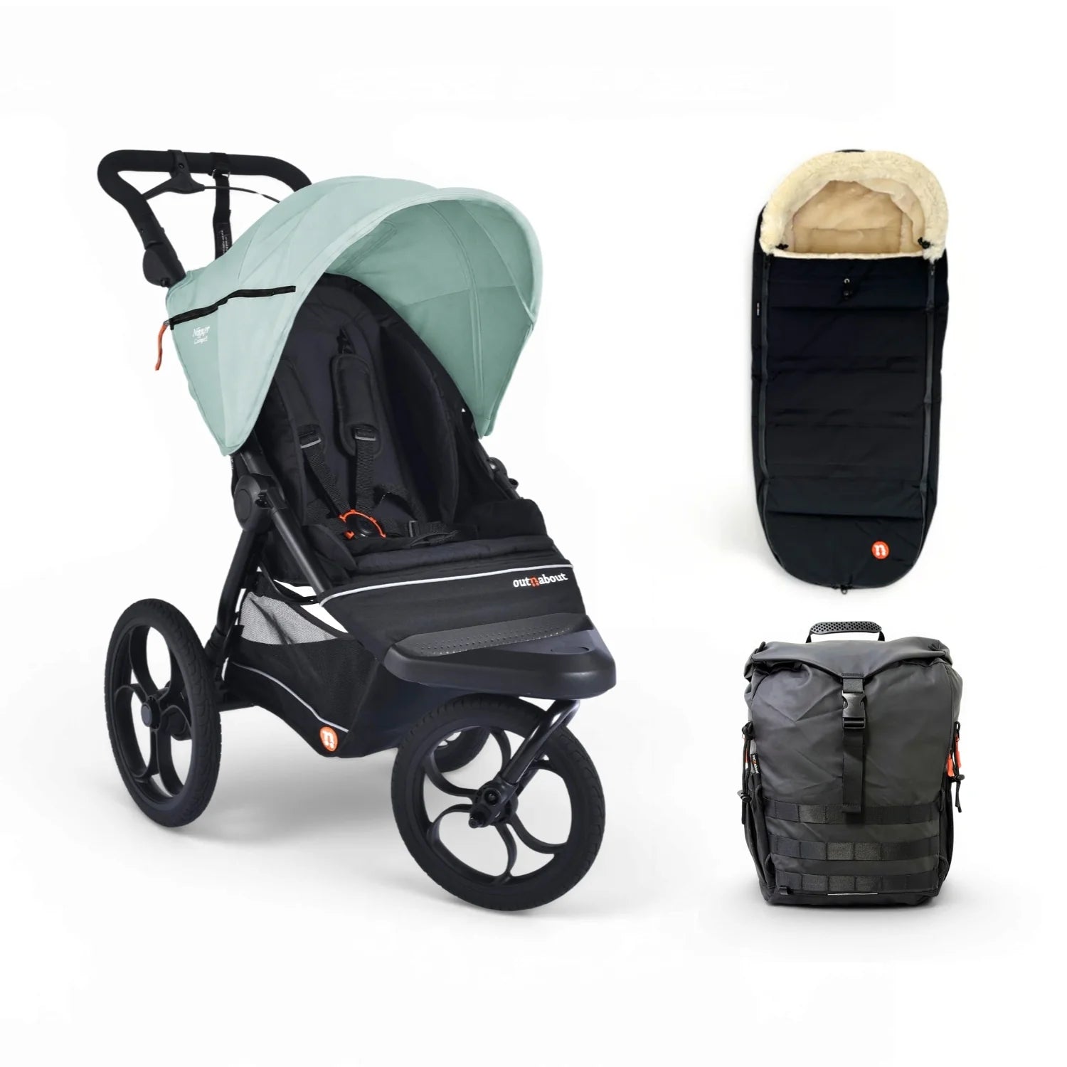 Out n About Nipper Compact pushchair in Pebble Mint
