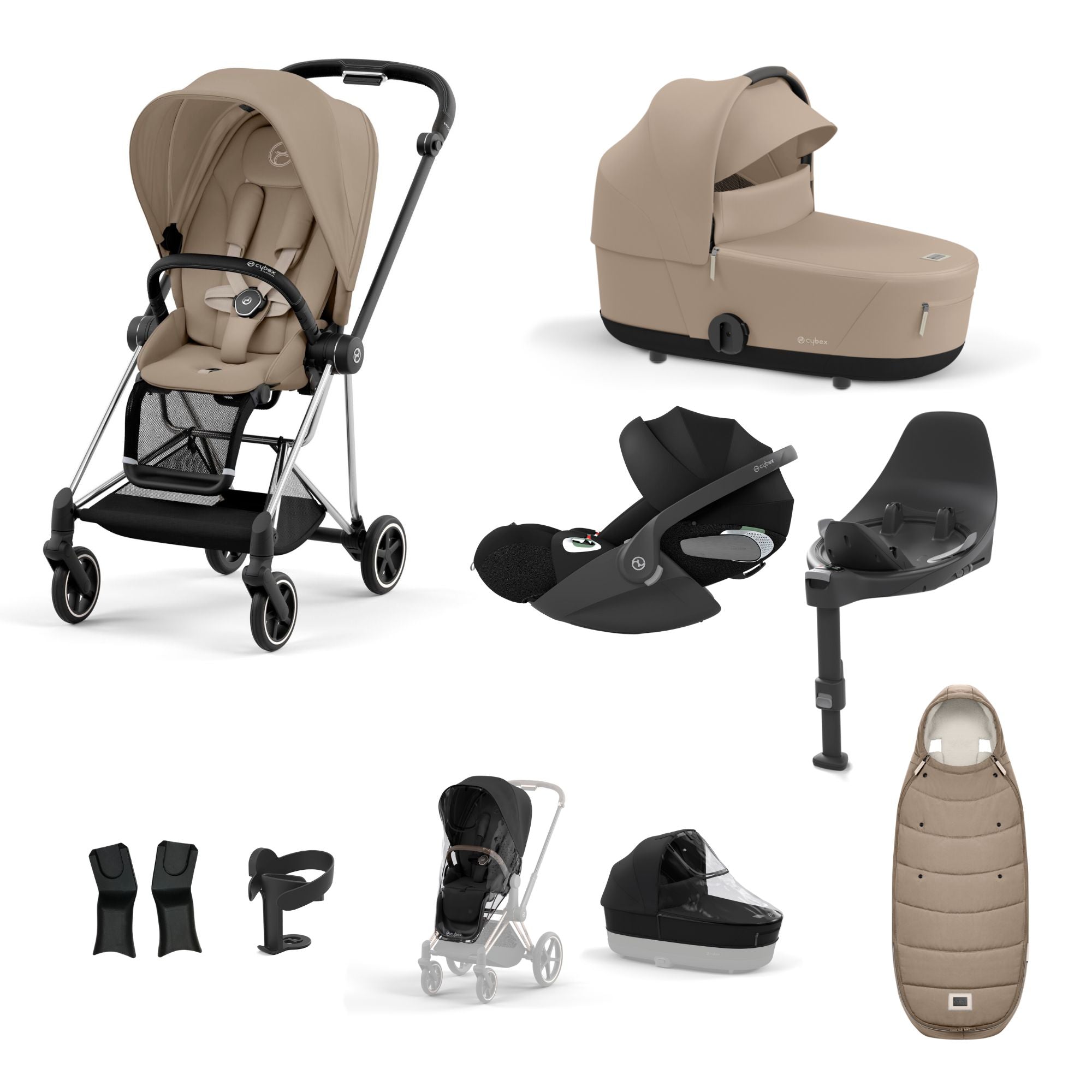 Cybex Mios with Cybex Cloud T i-size Travel System Bundle - Cozy Beige