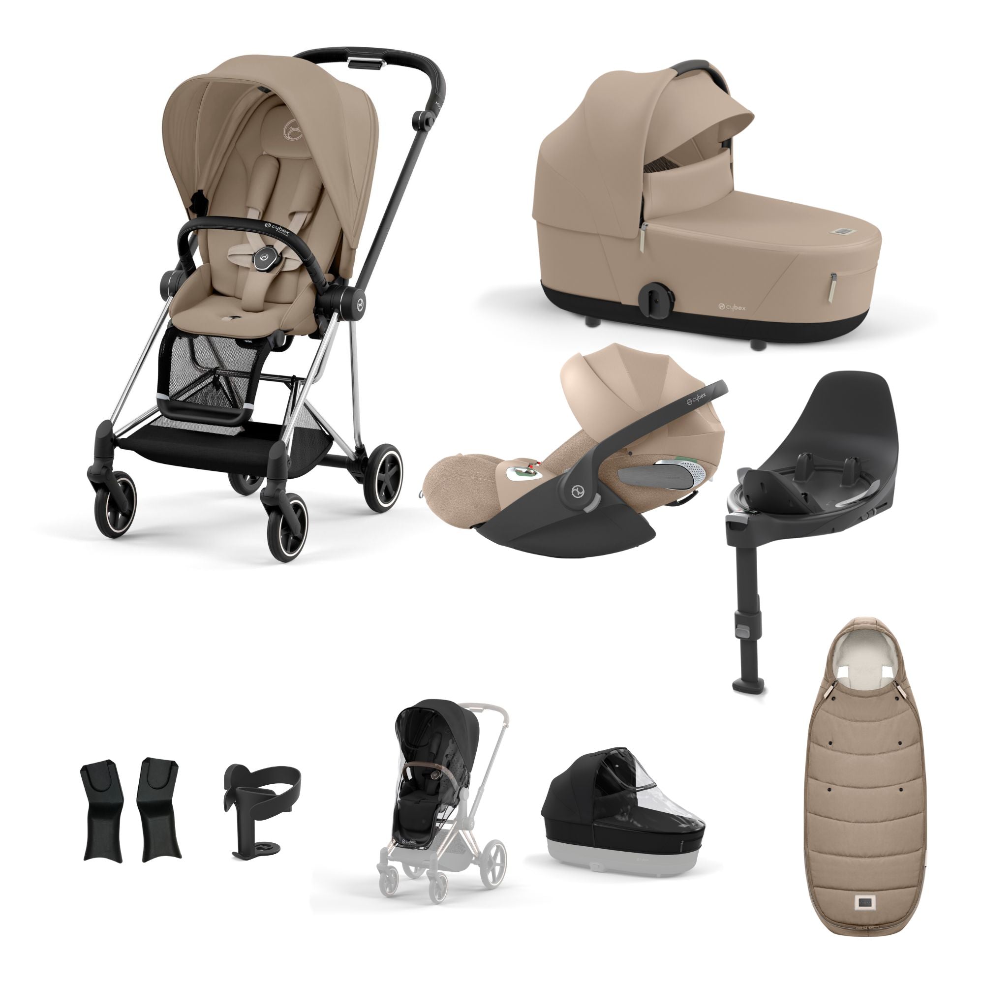 Cybex Mios with Cybex Cloud T i-size Travel System Bundle - Cozy Beige