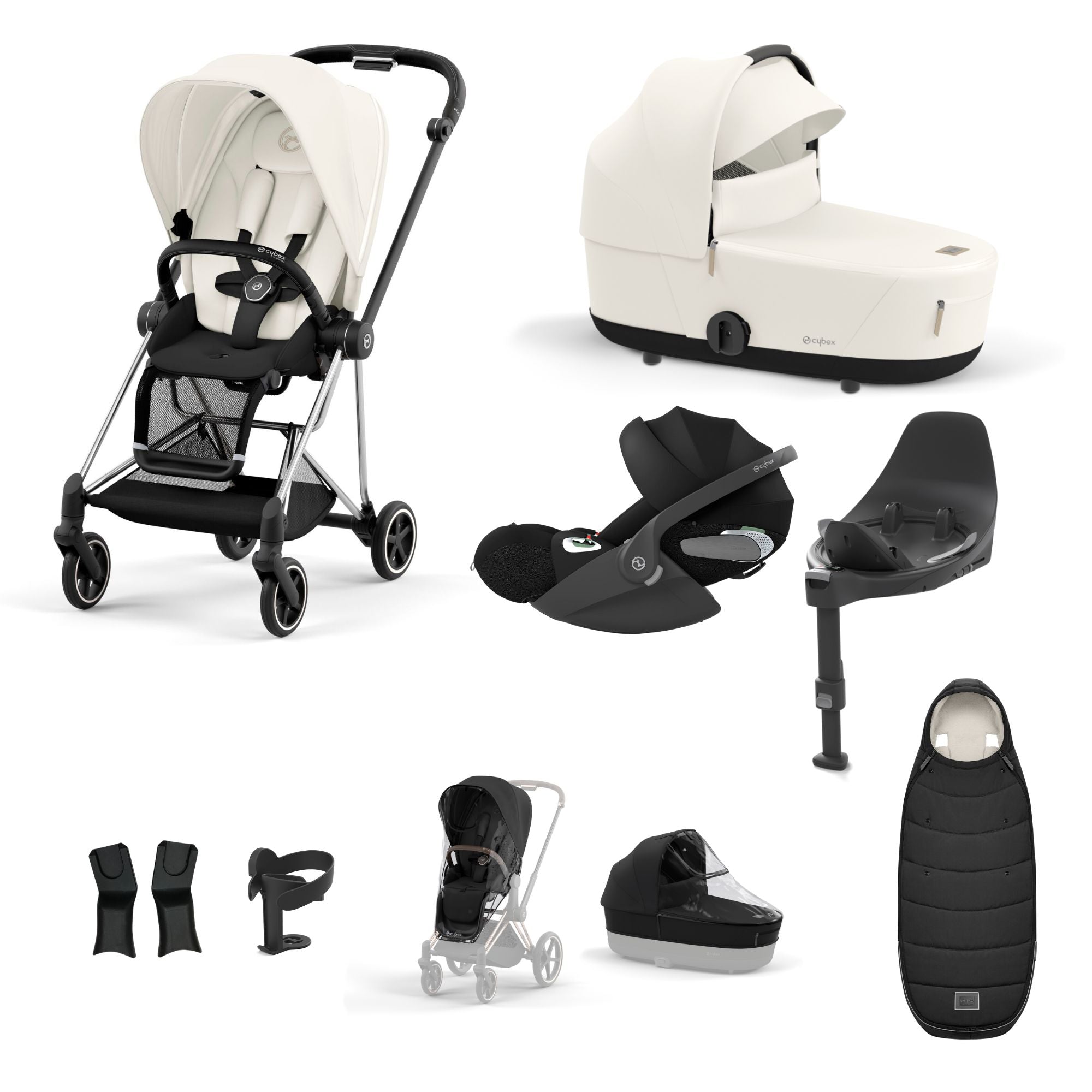 Cybex Mios with Cybex Cloud T i-size Travel System Bundle - Off White
