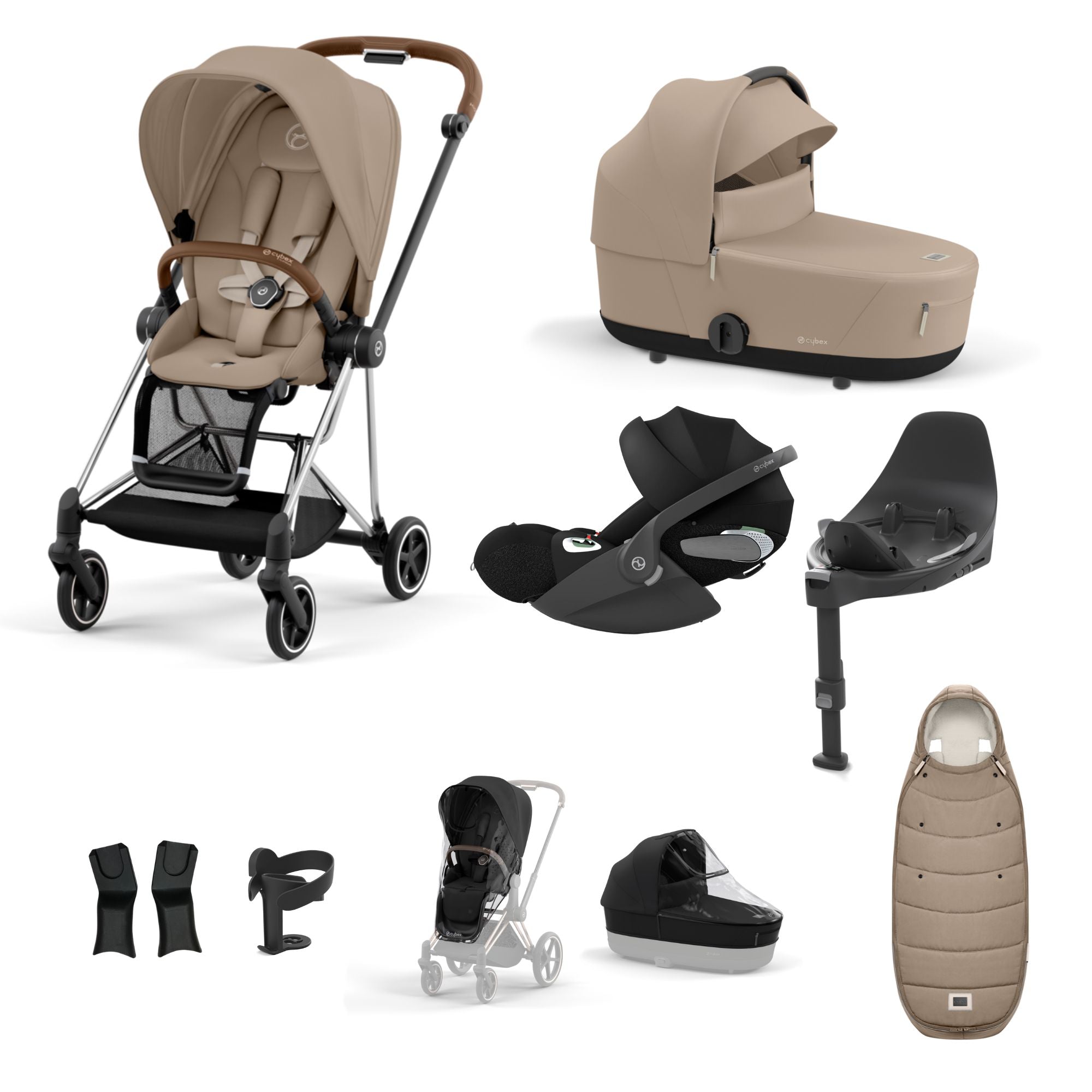 Cybex Mios with Cybex Cloud T i-size Travel System Bundle - Cozy Beige