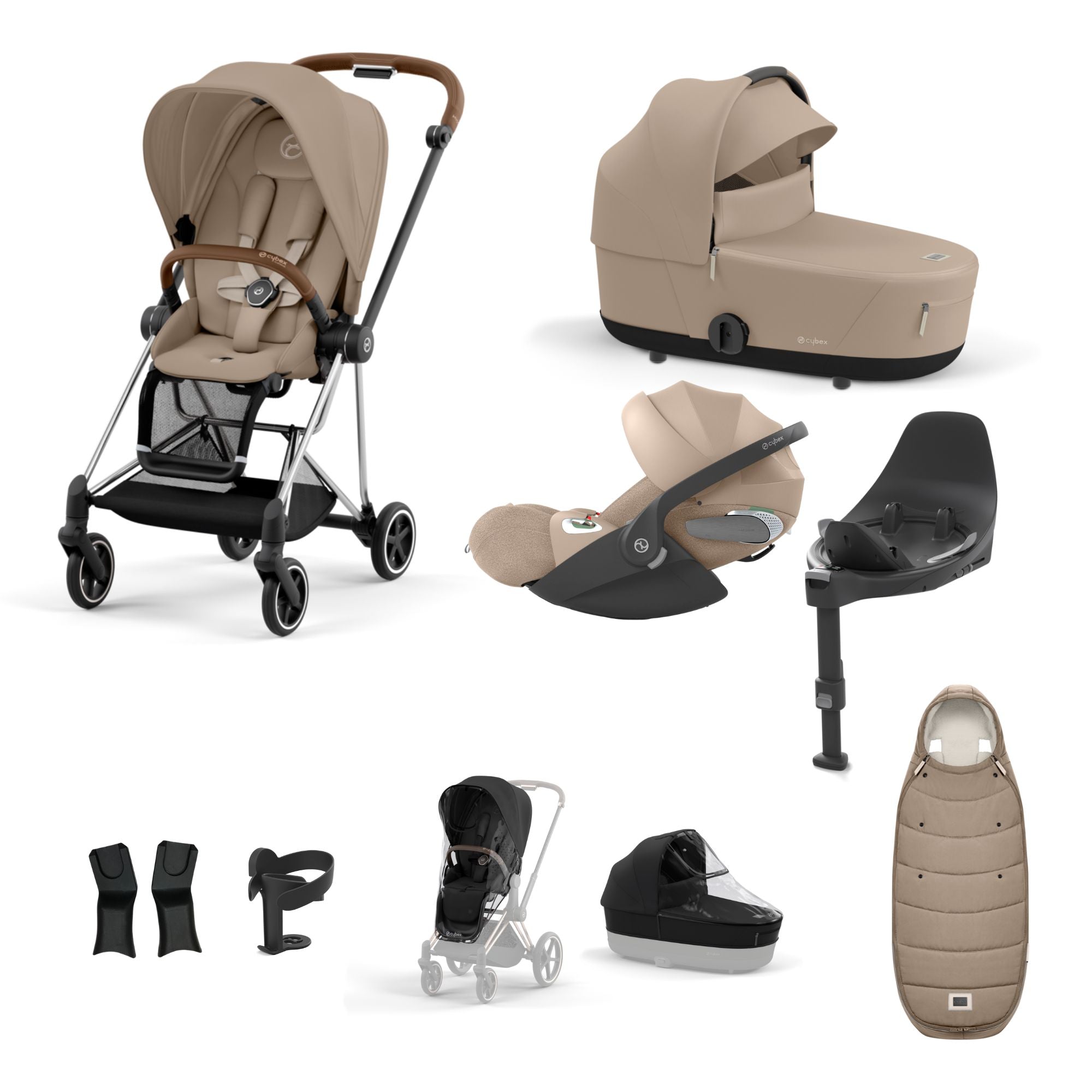 Cybex Mios with Cybex Cloud T i-size Travel System Bundle - Cozy Beige