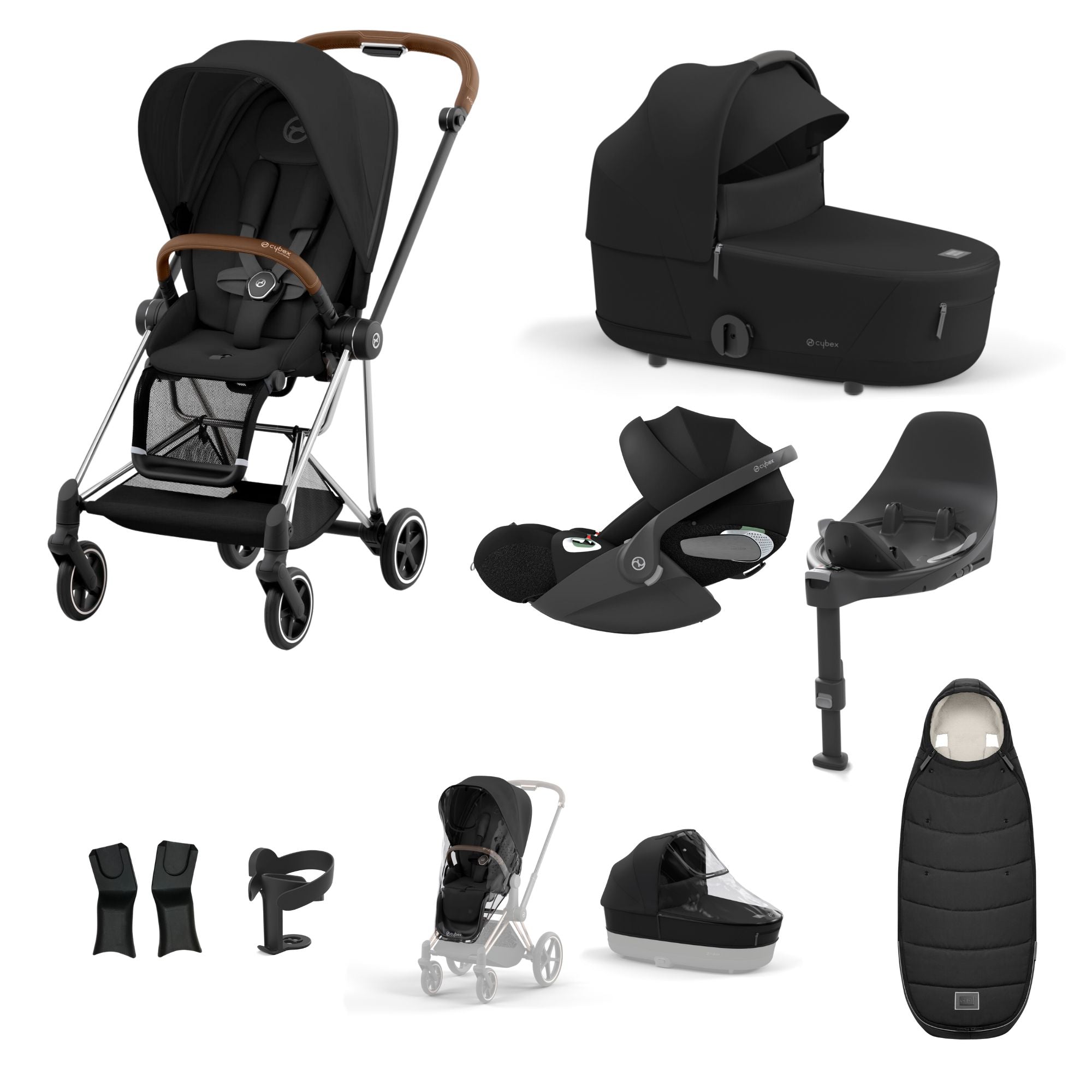 Cybex Mios with Cybex Cloud T i-size Travel System Bundle - Sepia Black