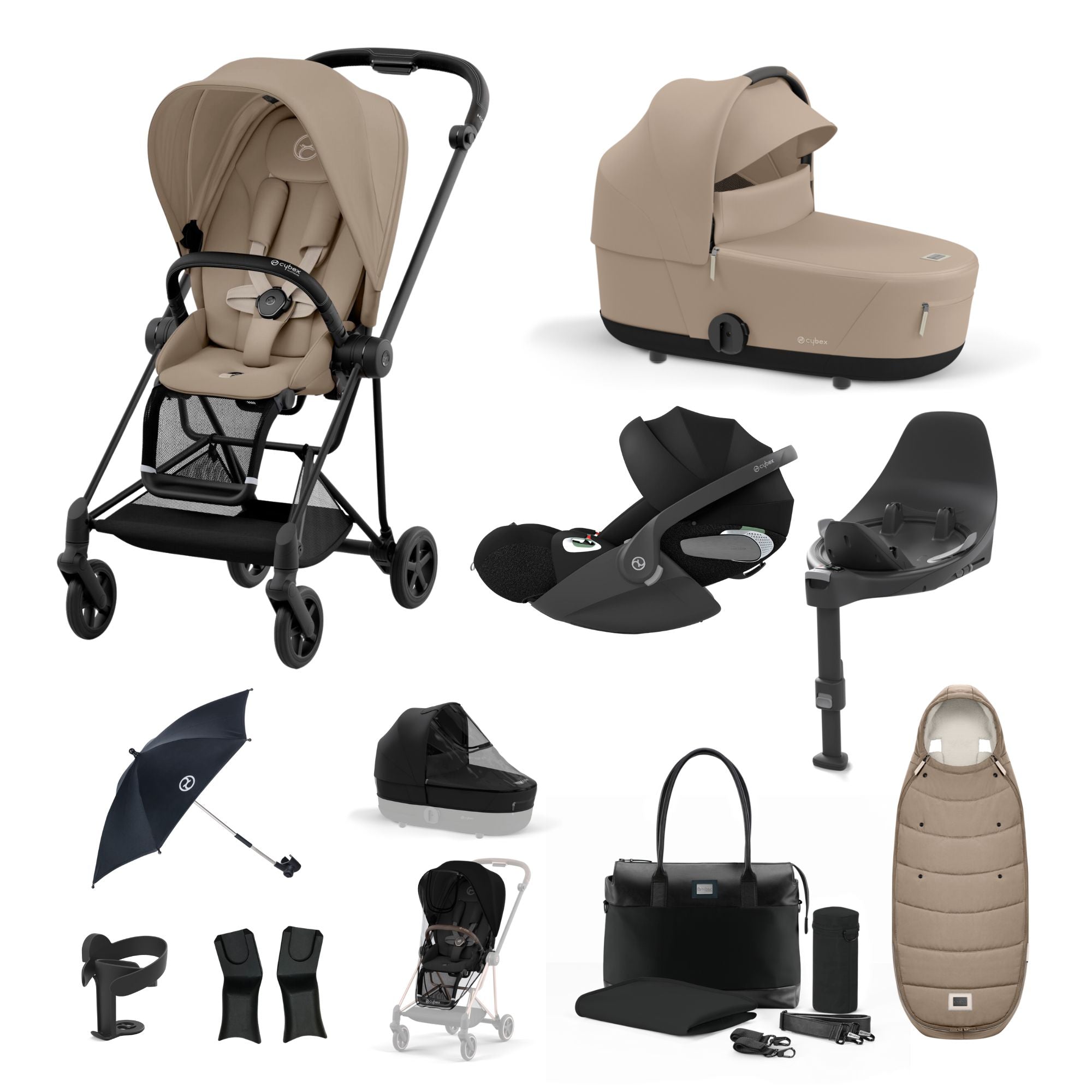 Cybex Mios with Cybex Cloud T i-size Travel System Bundle - Cozy Beige