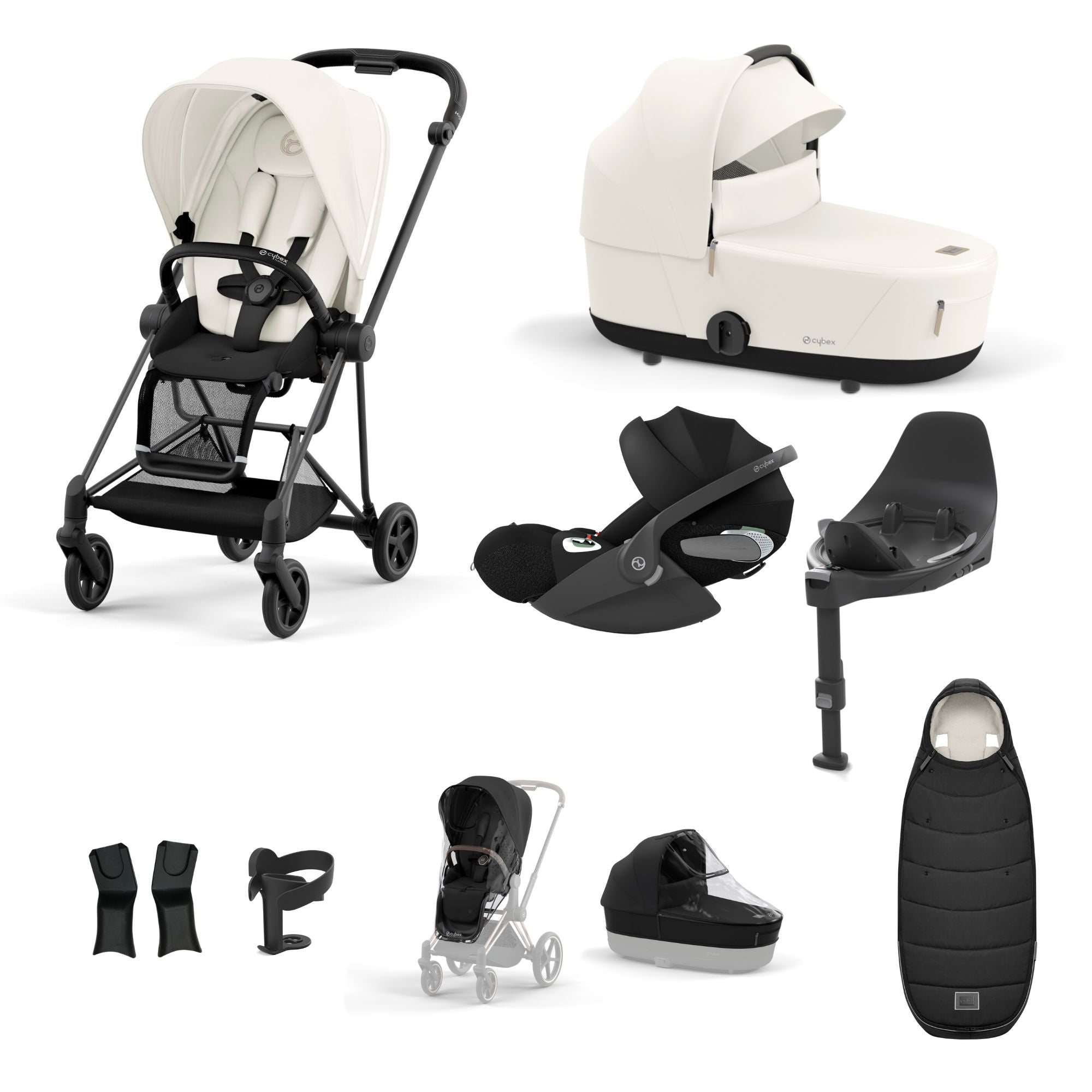 Cybex Mios with Cybex Cloud T i-size Travel System Bundle - Off White