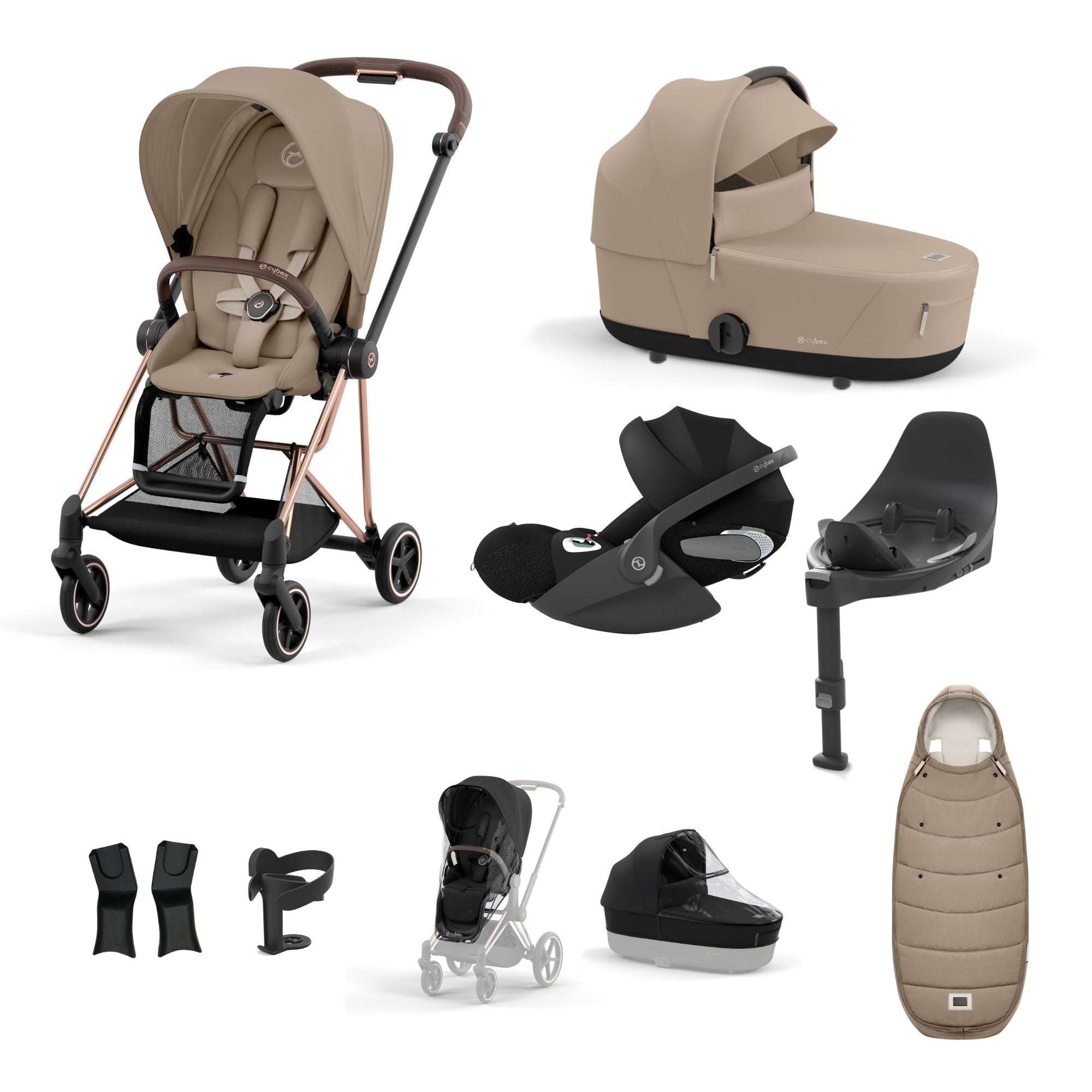 Cybex Mios with Cybex Cloud T i-size Travel System Bundle - Cozy Beige
