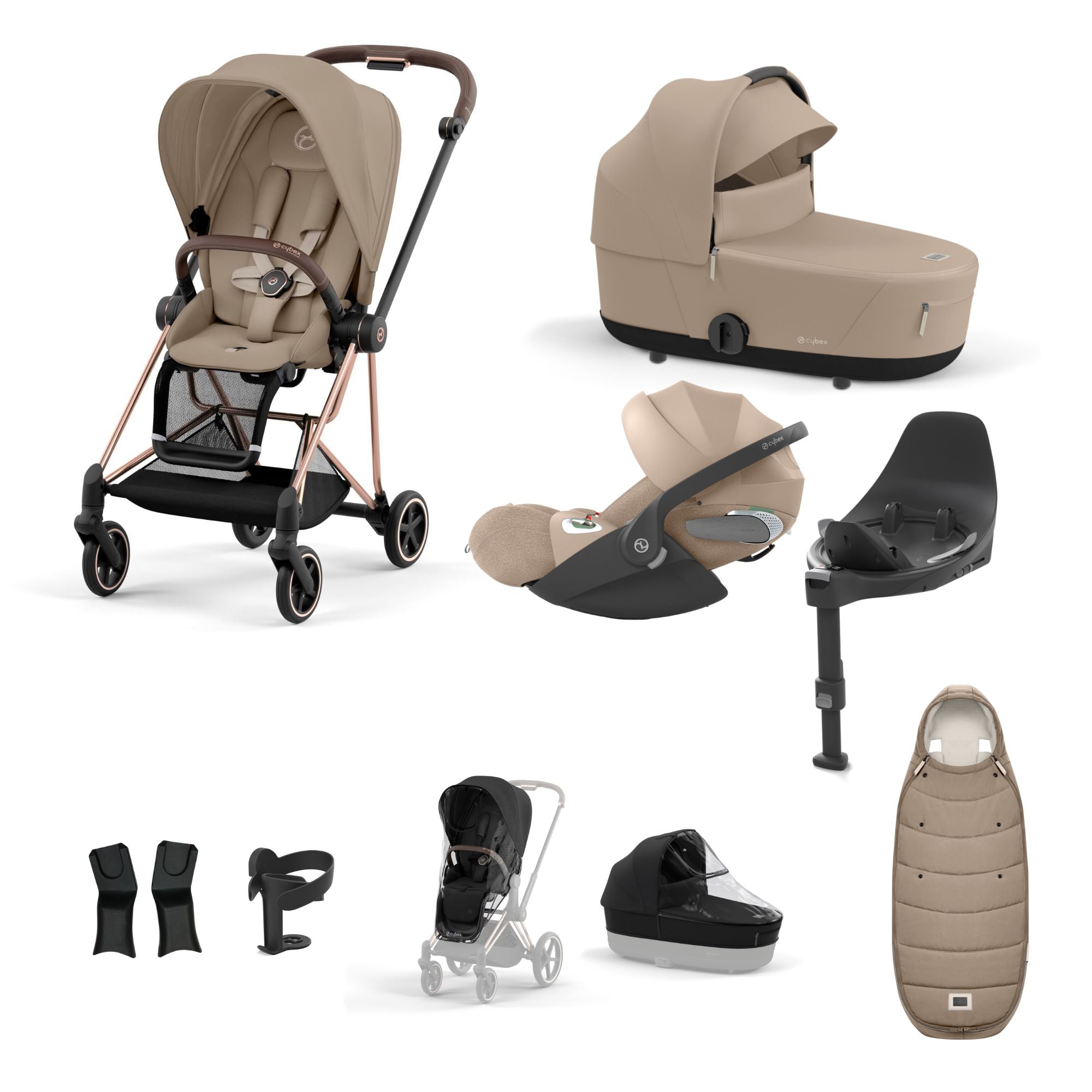 Cybex Mios with Cybex Cloud T i-size Travel System Bundle - Cozy Beige