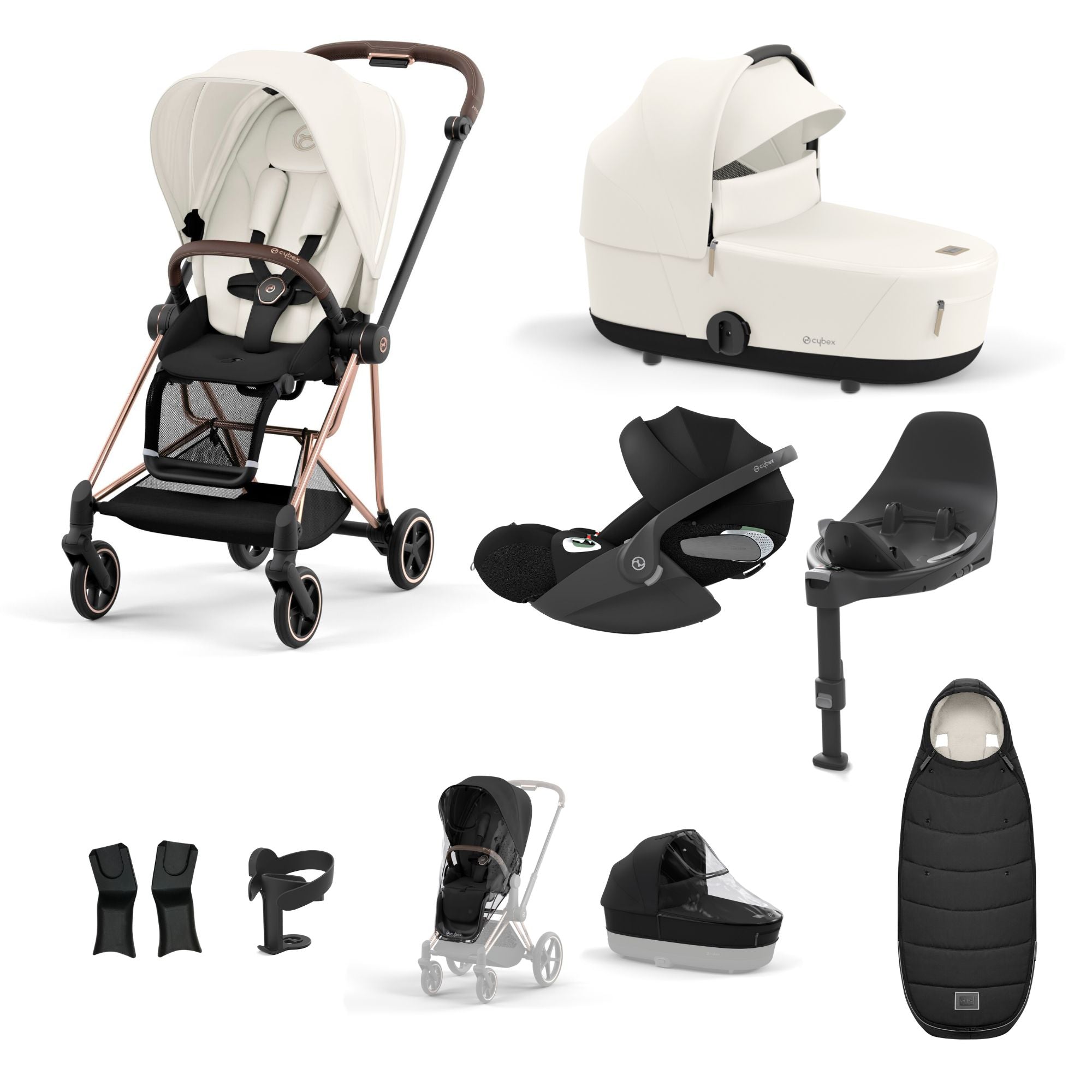 Cybex Mios with Cybex Cloud T i-size Travel System Bundle - Off White