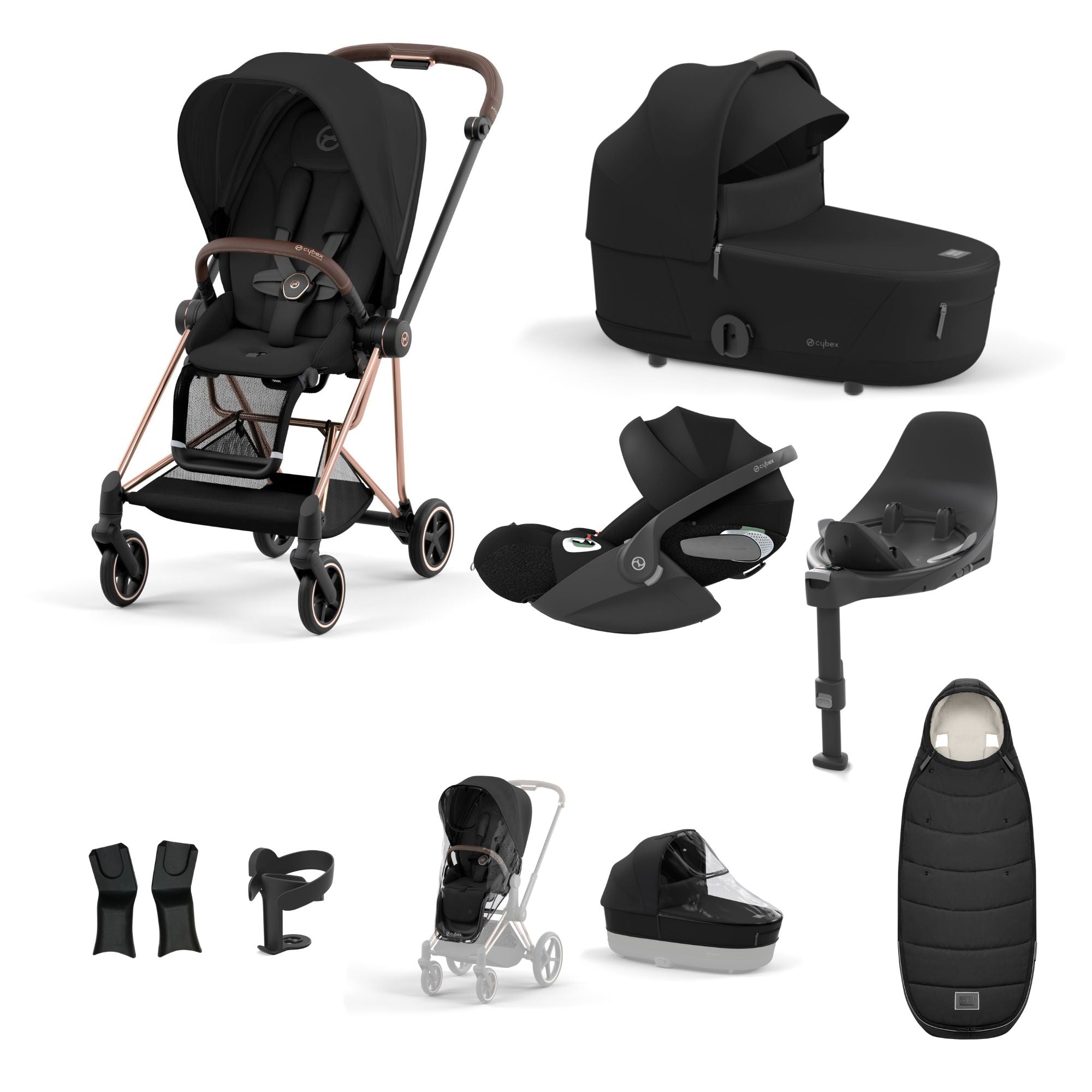 Cybex Mios with Cybex Cloud T i-size Travel System Bundle - Sepia Black