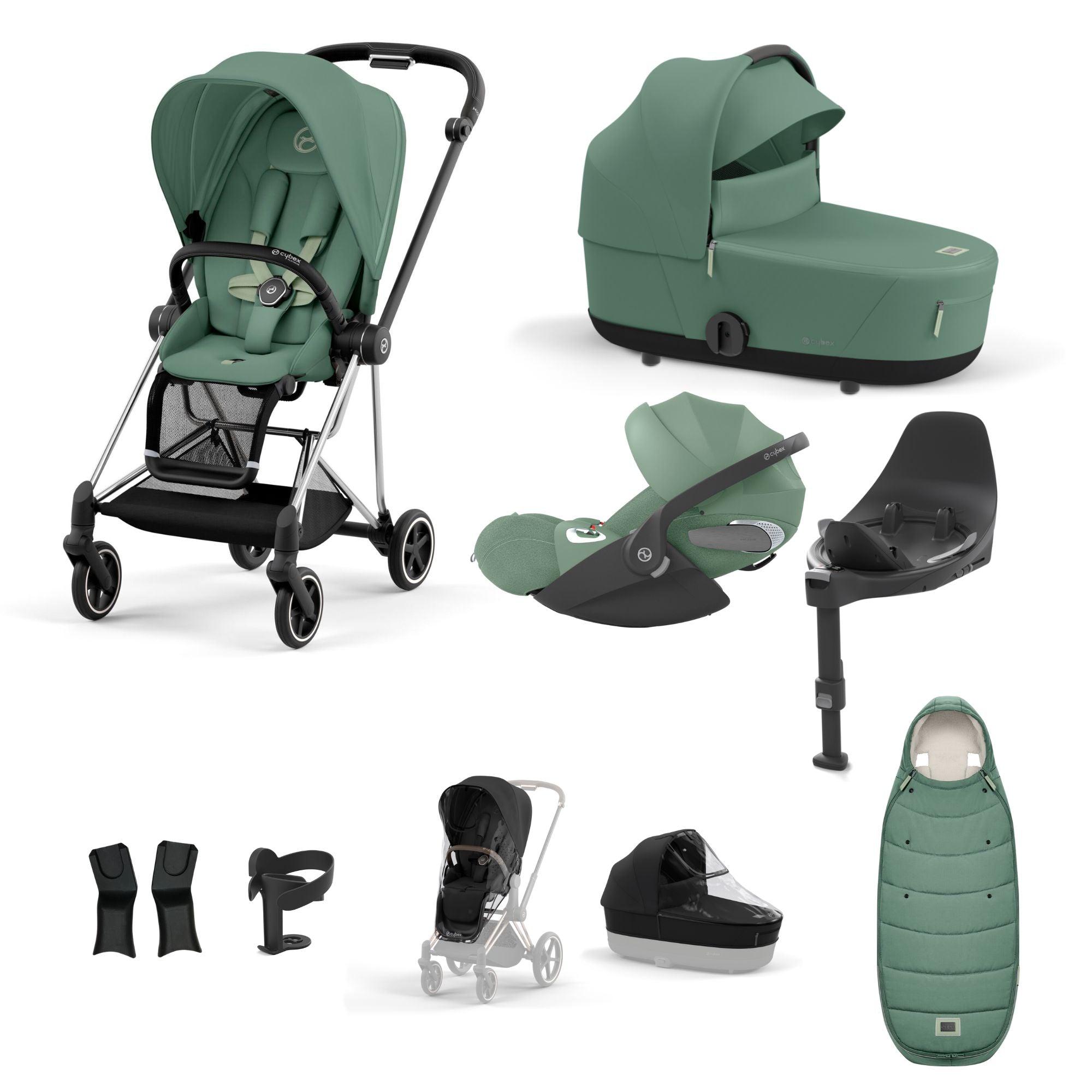 Cybex Mios with Cybex Cloud T i-size Travel System Bundle - Leaf Green