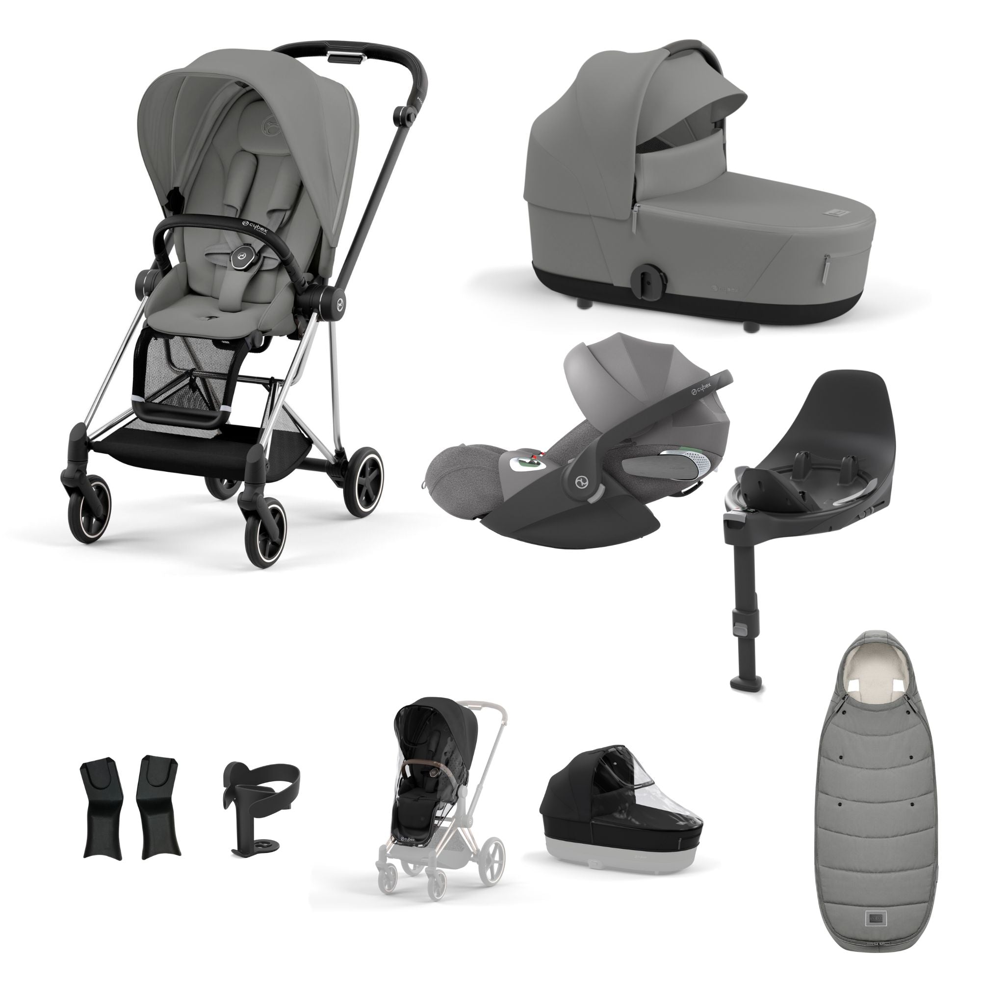 Cybex Mios with Cybex Cloud T i-size Travel System Bundle - Mirage Grey