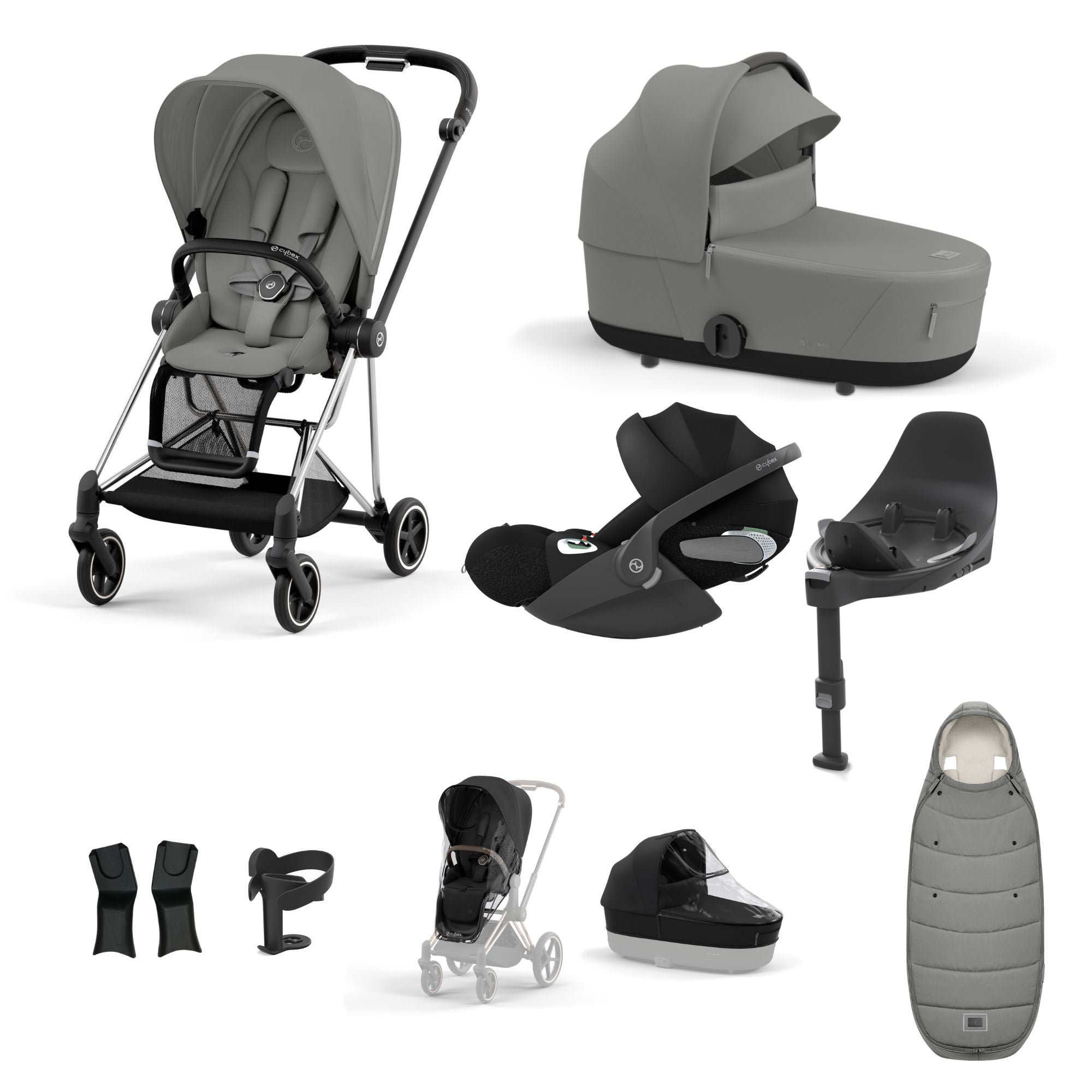 Cybex Mios with Cybex Cloud T i-size Travel System Bundle - Mirage Grey