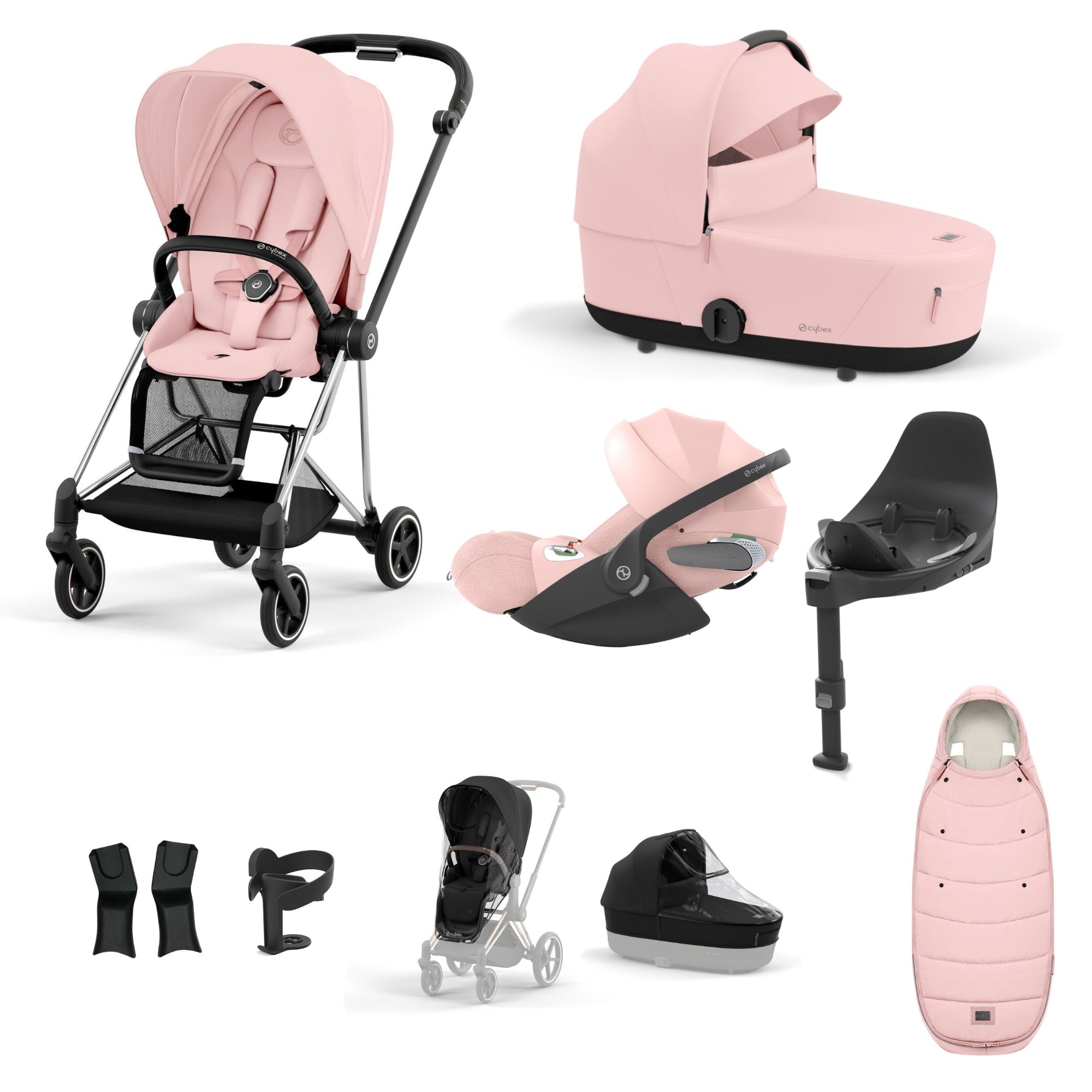 Cybex Mios with Cybex Cloud T i-size Travel System Bundle - Peach Pink