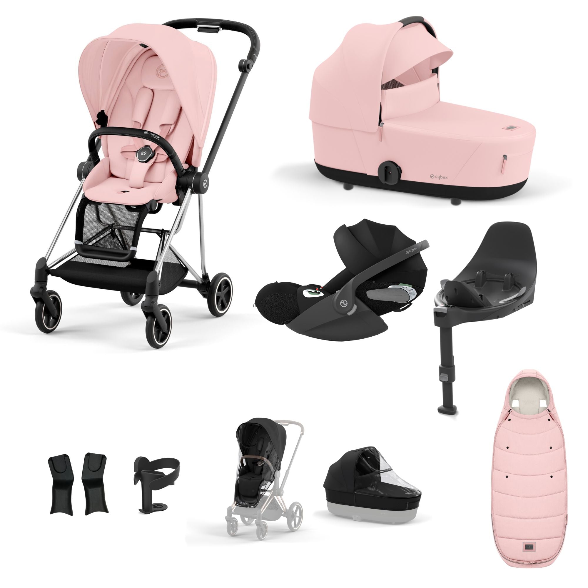 Cybex Mios with Cybex Cloud T i-size Travel System Bundle - Peach Pink