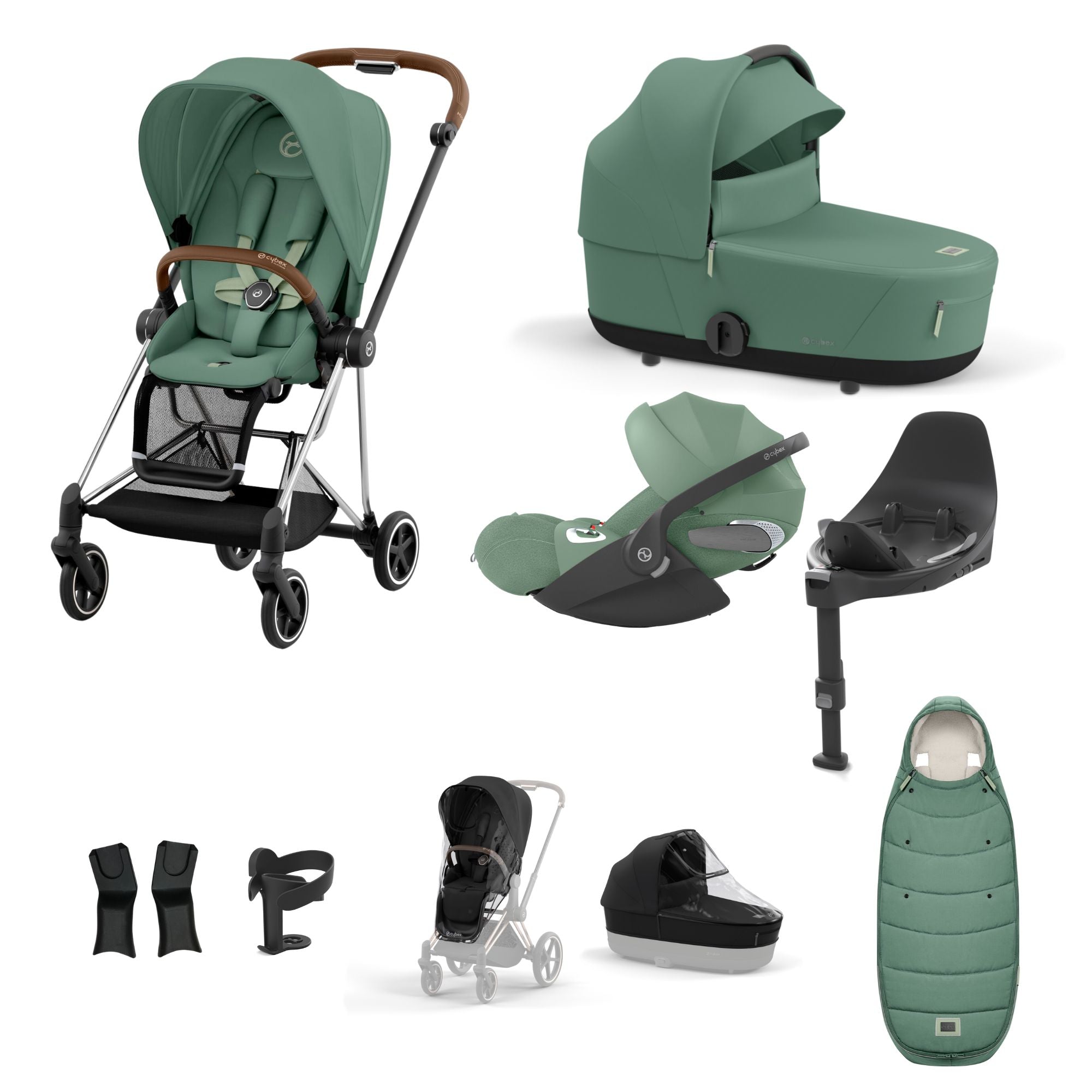 Cybex Mios with Cybex Cloud T i-size Travel System Bundle - Leaf Green