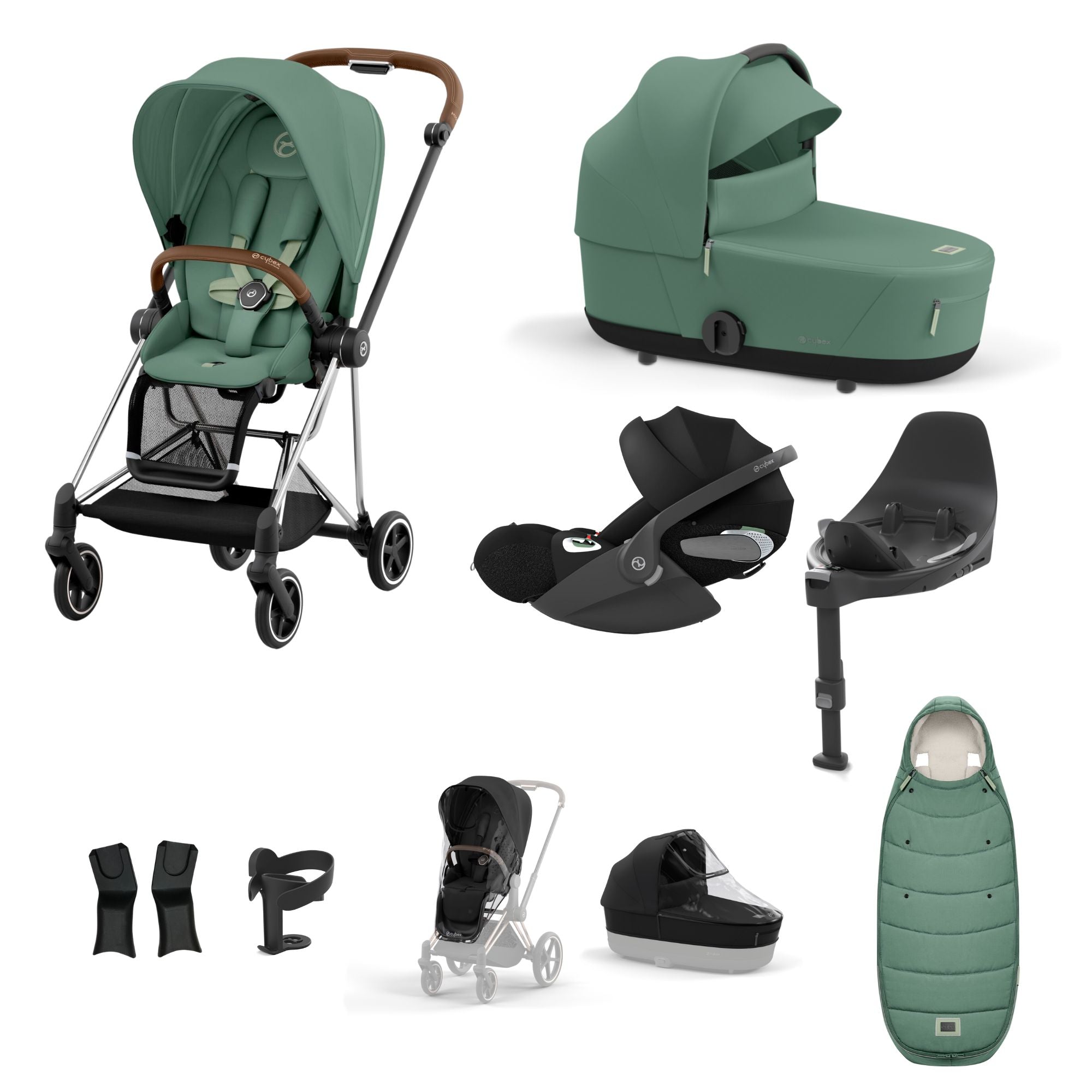Cybex Mios with Cybex Cloud T i-size Travel System Bundle - Leaf Green