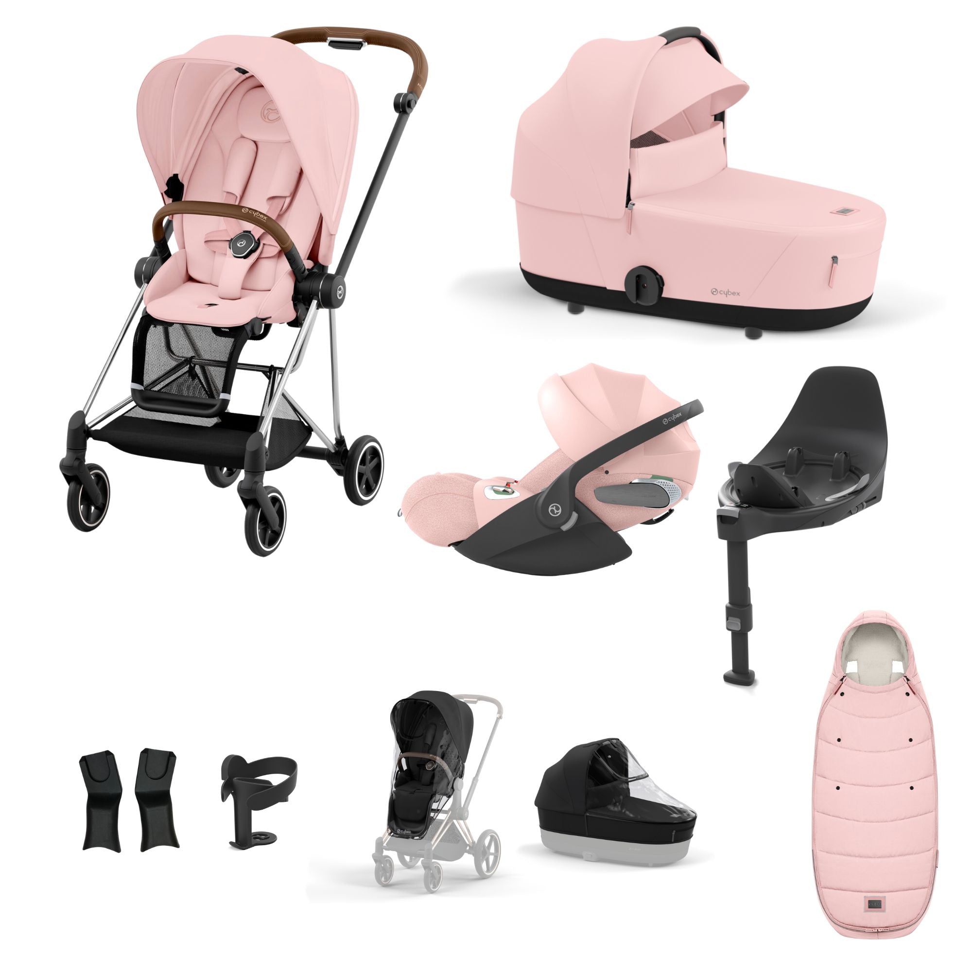 Cybex Mios with Cybex Cloud T i-size Travel System Bundle - Peach Pink