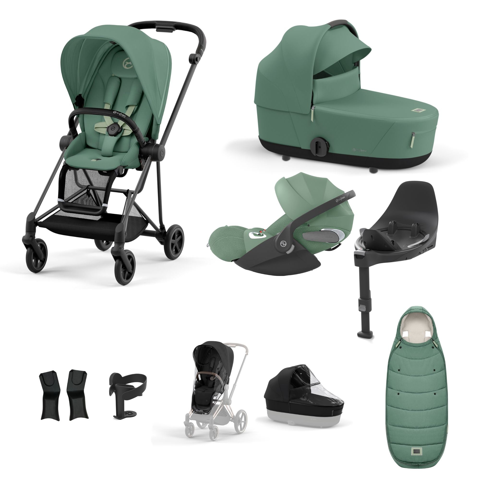 Cybex Mios with Cybex Cloud T i-size Travel System Bundle - Leaf Green