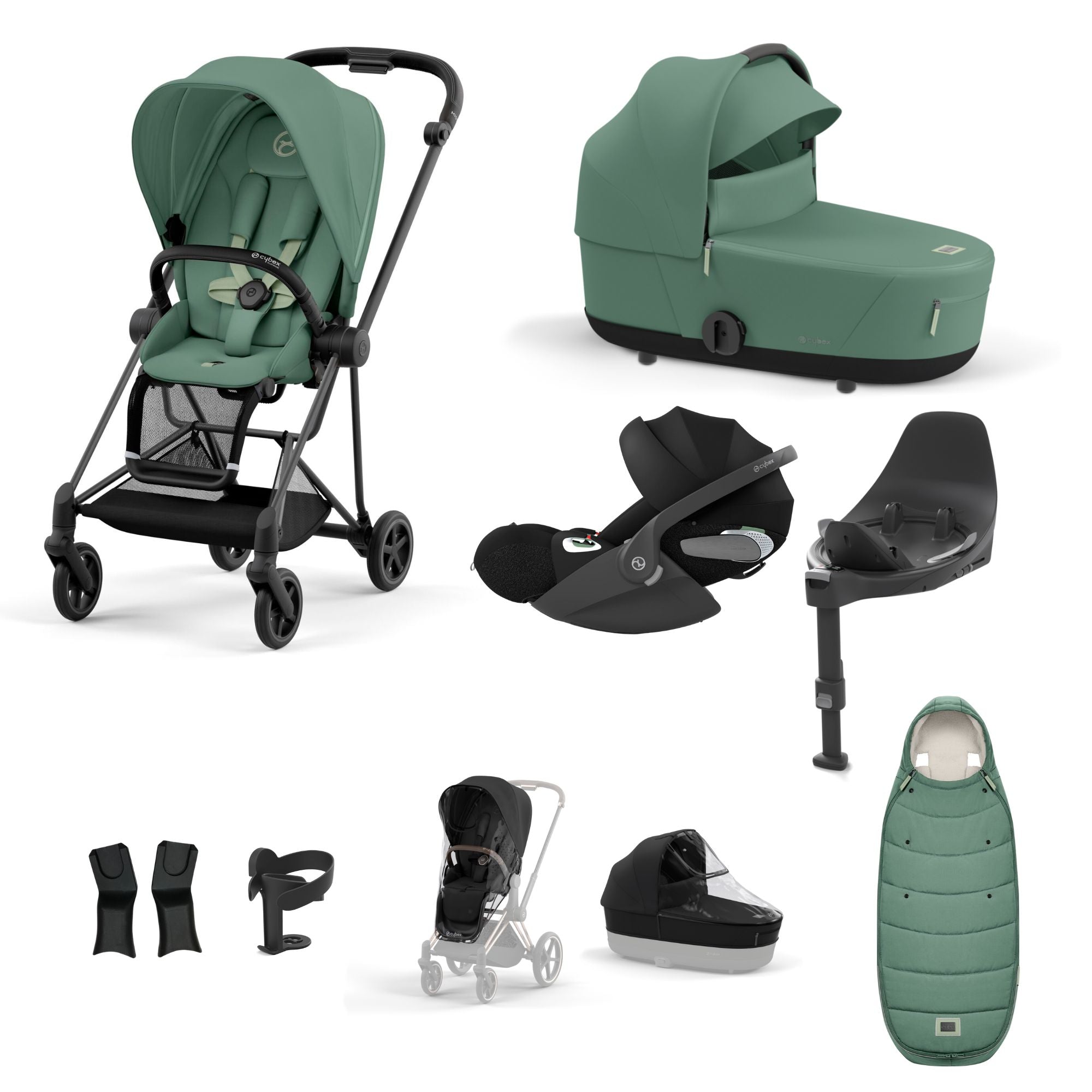 Cybex Mios with Cybex Cloud T i-size Travel System Bundle - Leaf Green
