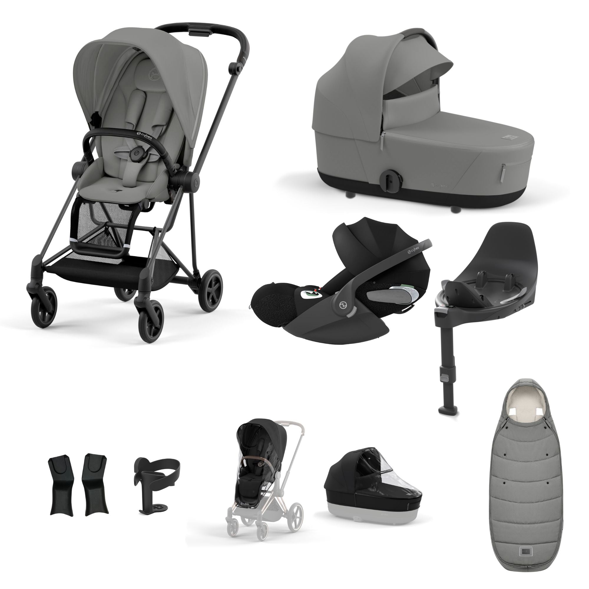 Cybex Mios with Cybex Cloud T i-size Travel System Bundle - Mirage Grey