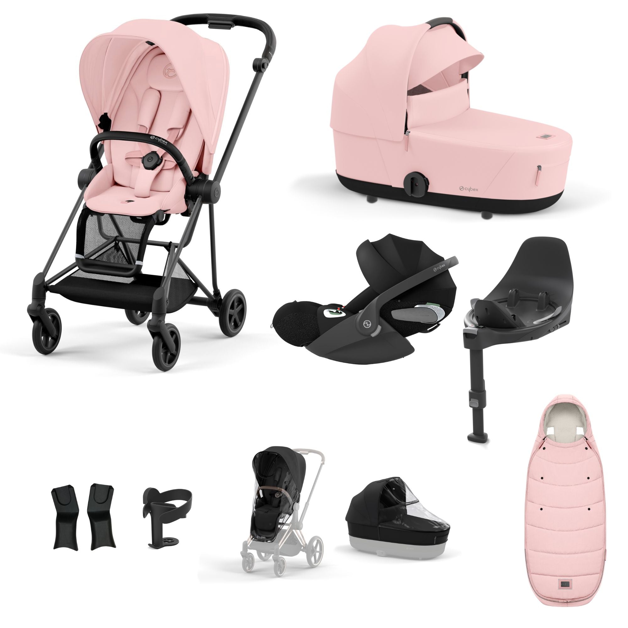 Cybex Mios with Cybex Cloud T i-size Travel System Bundle - Peach Pink