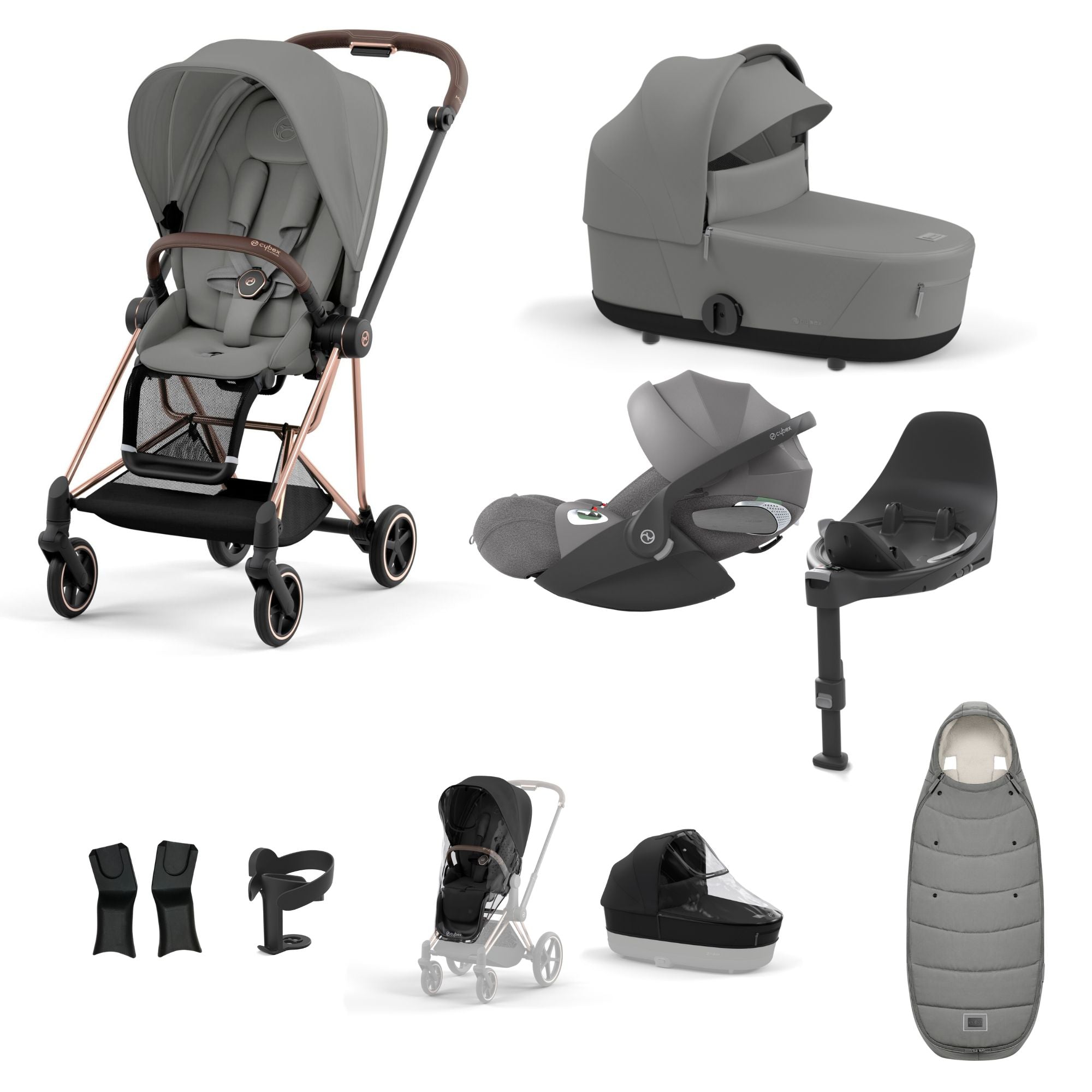 Cybex Mios with Cybex Cloud T i-size Travel System Bundle - Mirage Grey