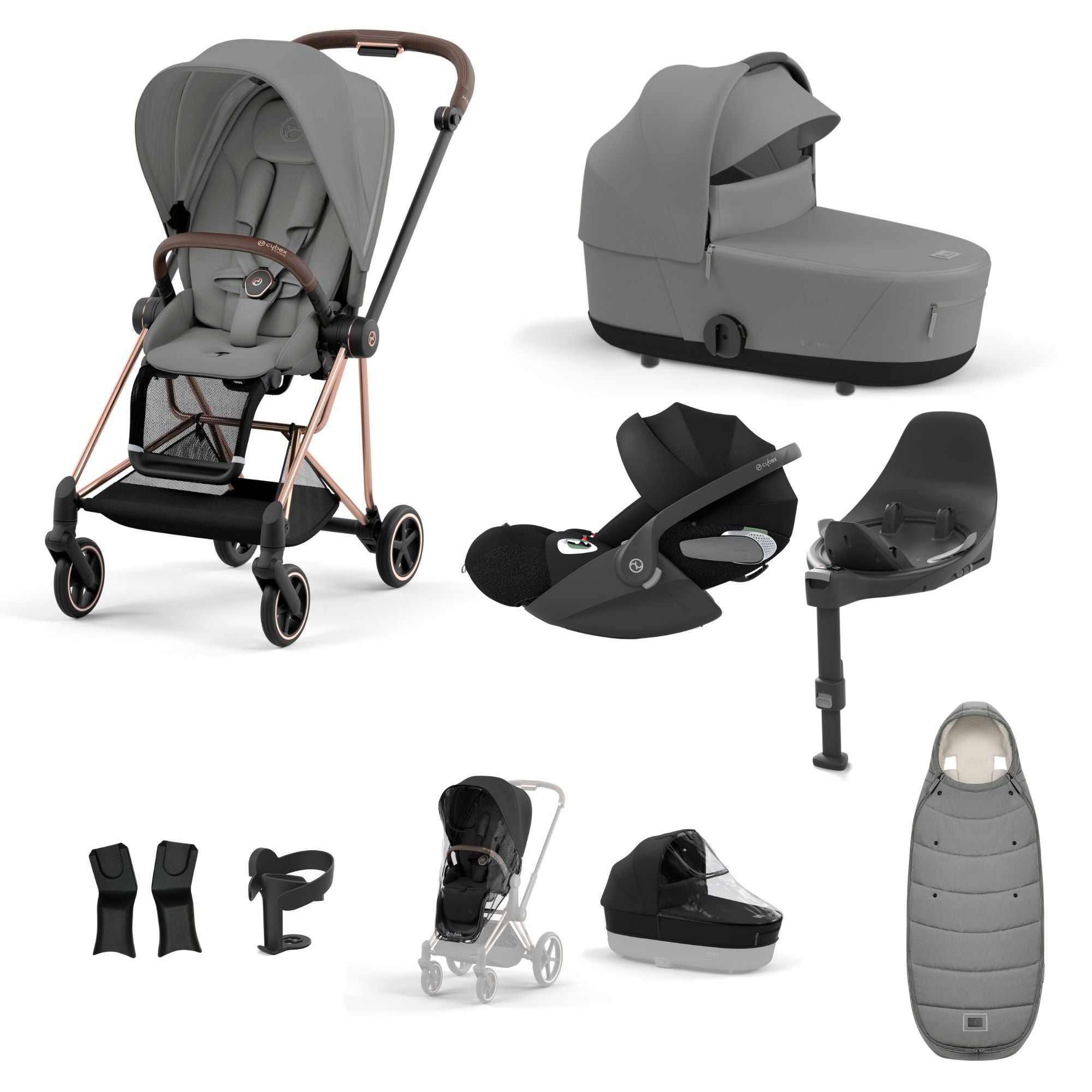 Cybex Mios with Cybex Cloud T i-size Travel System Bundle - Mirage Grey