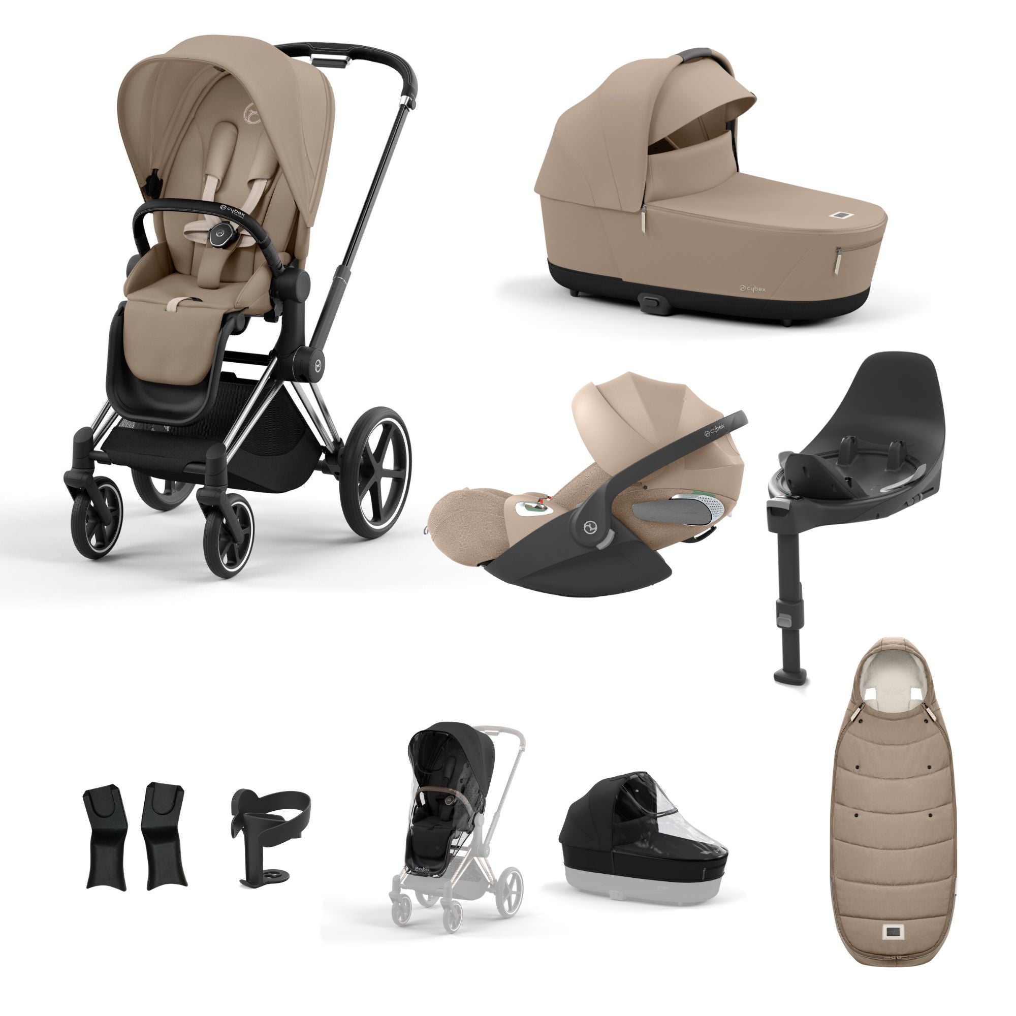 Cybex PRIAM with Cloud T i-Size Travel System Bundle –  Cozy Beige