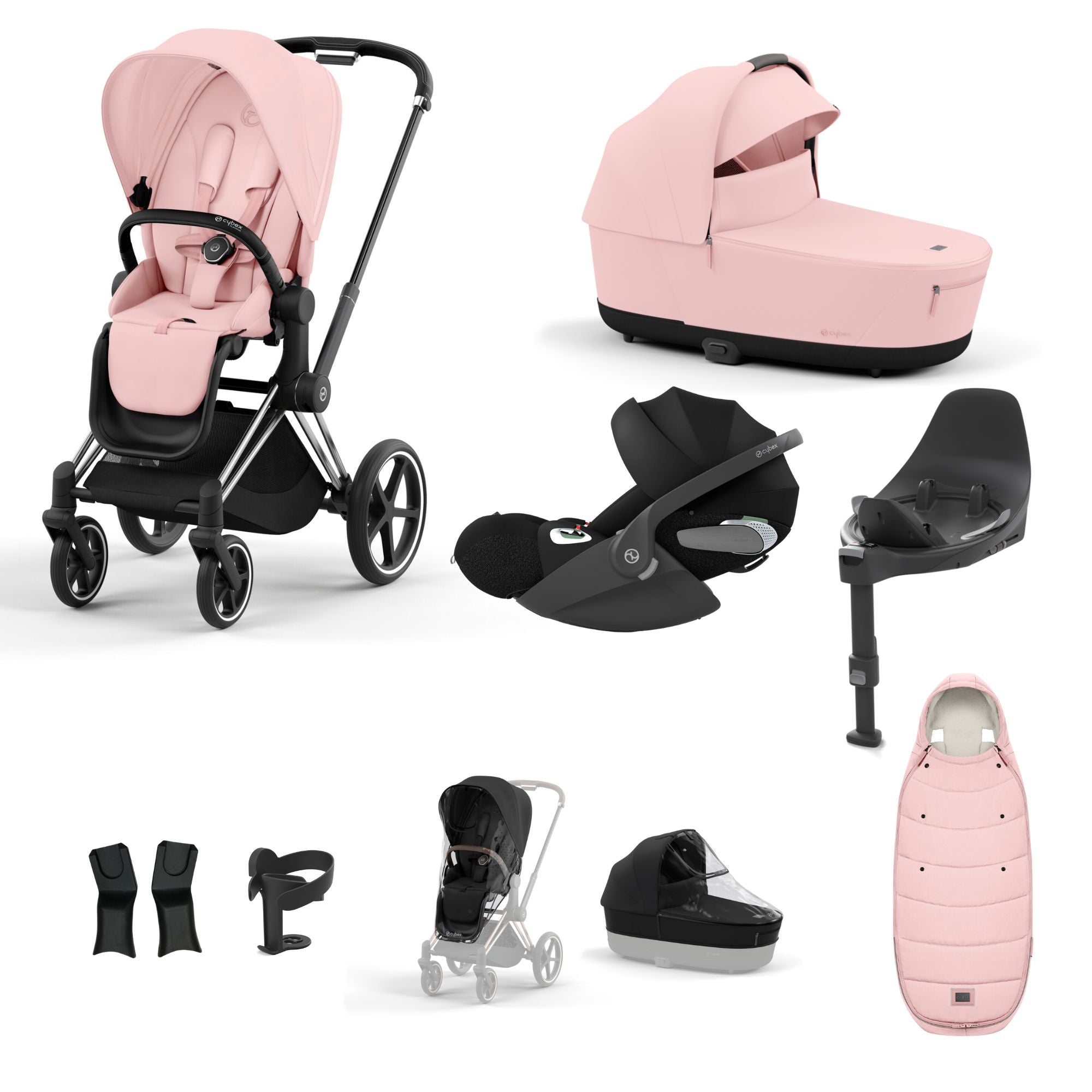 Cybex PRIAM with Cloud T i-Size Travel System Bundle –  Peach Pink