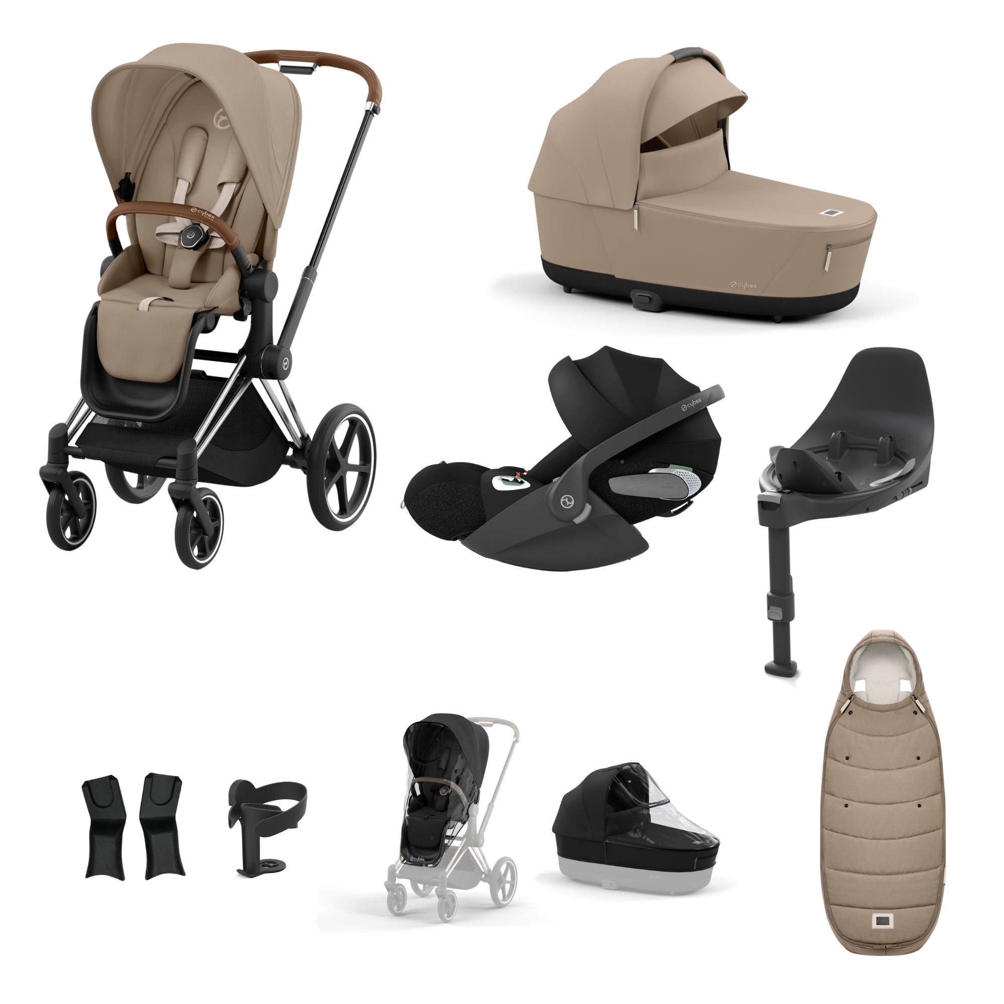 Cybex PRIAM with Cloud T i-Size Travel System Bundle –  Cozy Beige