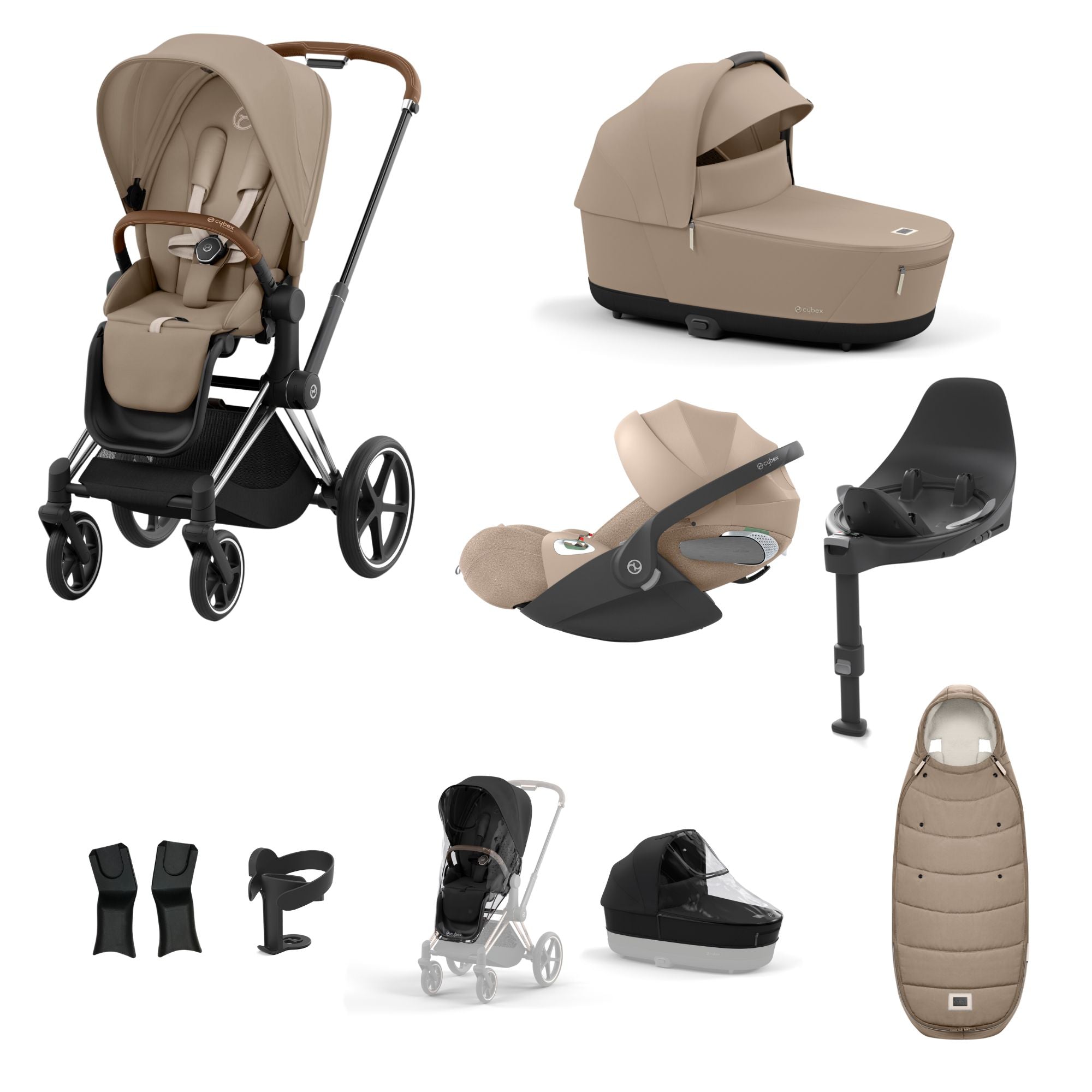 Cybex PRIAM with Cloud T i-Size Travel System Bundle –  Cozy Beige