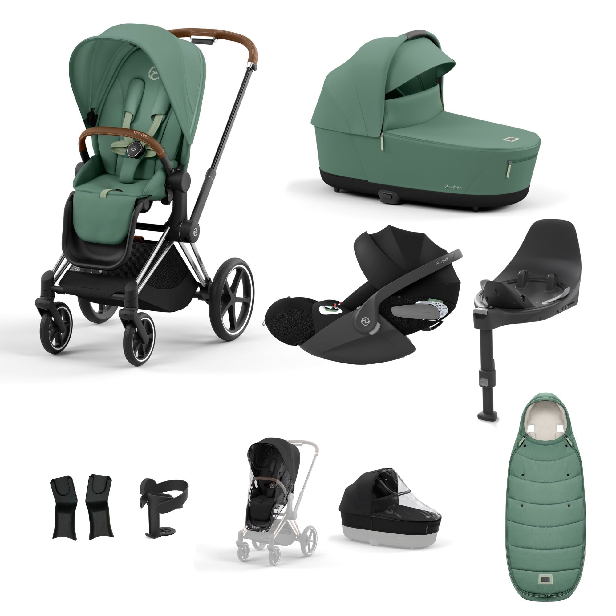 Cybex PRIAM with Cloud T i-Size Travel System Bundle –  Leaf Green