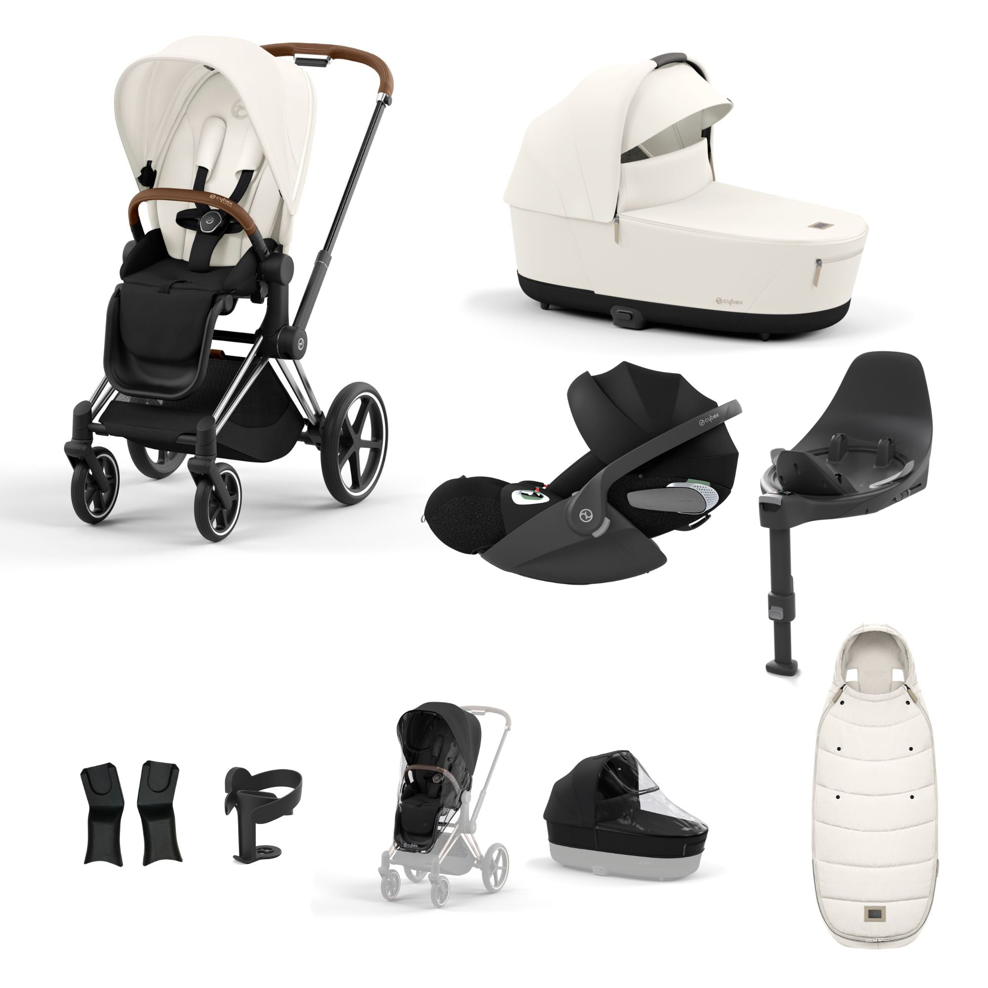 Cybex PRIAM with Cloud T i-Size Travel System Bundle –  Off White