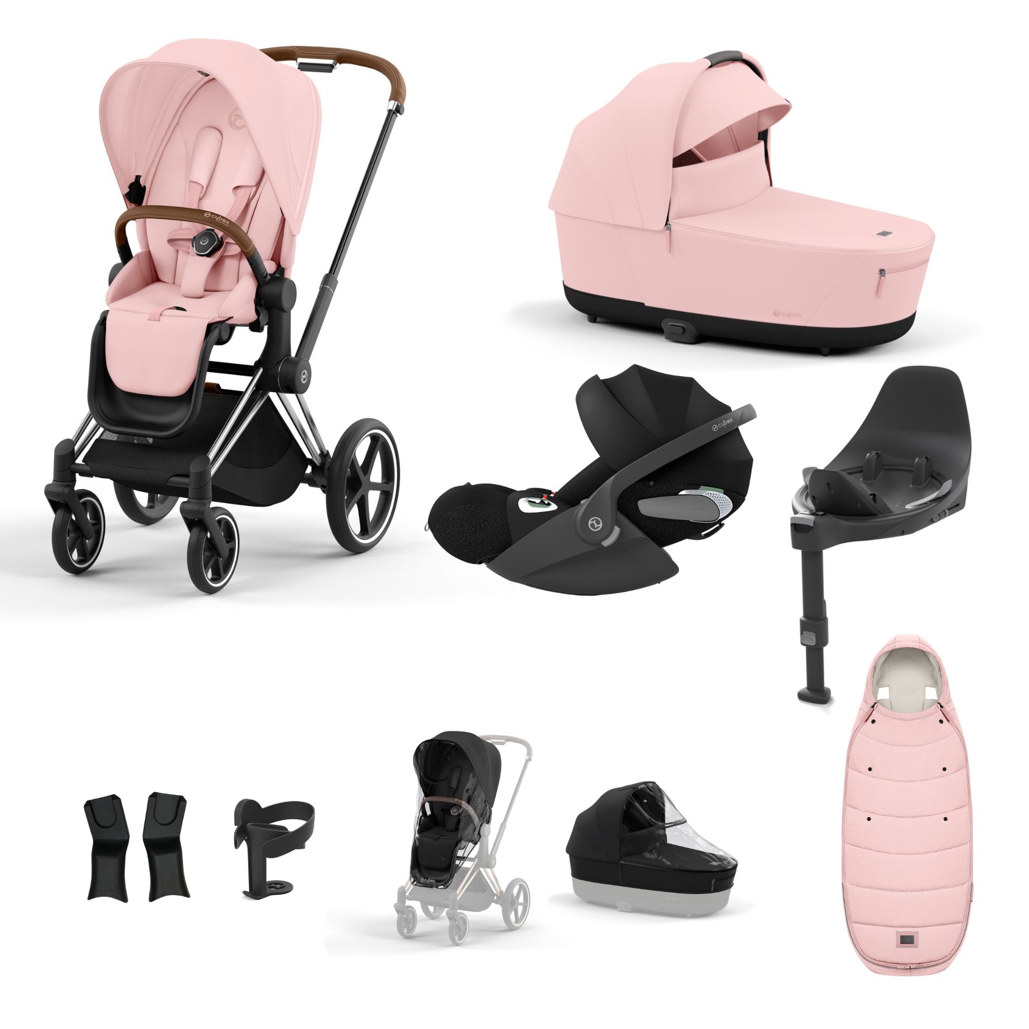 Cybex PRIAM with Cloud T i-Size Travel System Bundle –  Peach Pink