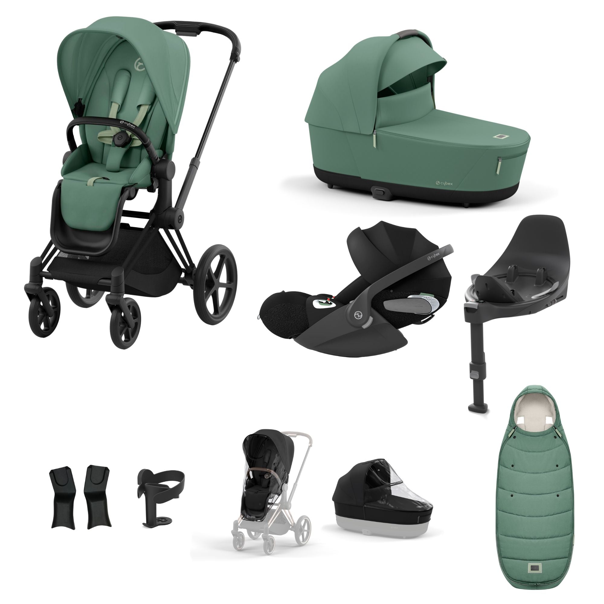 Cybex PRIAM with Cloud T i-Size Travel System Bundle –  Leaf Green