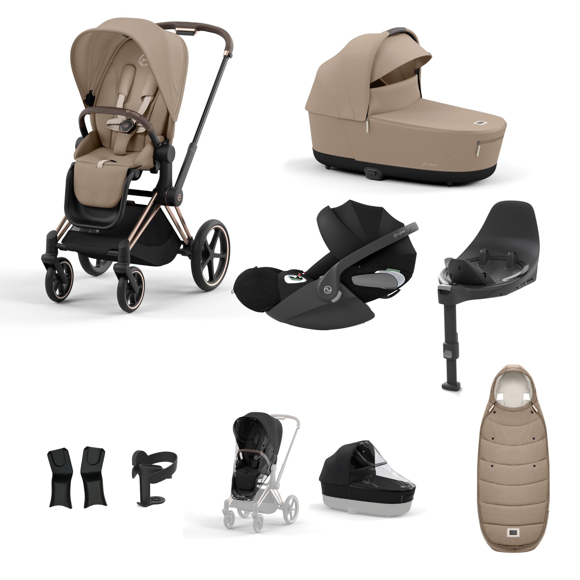 Cybex PRIAM with Cloud T i-Size Travel System Bundle –  Cozy Beige